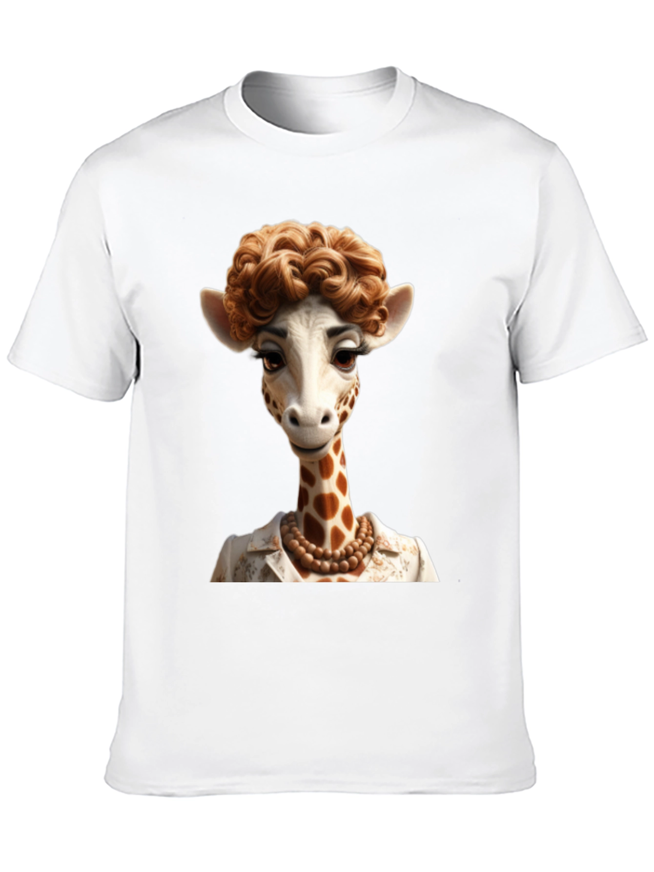Giraffe Lady Graphic Tee - Unique Animal Art T-Shirt