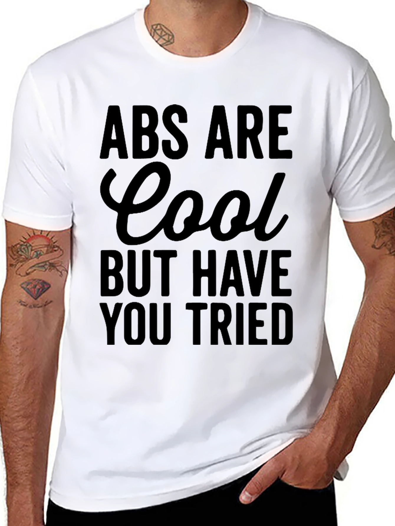 Abs Are Cool Funny Graphic T-Shirt