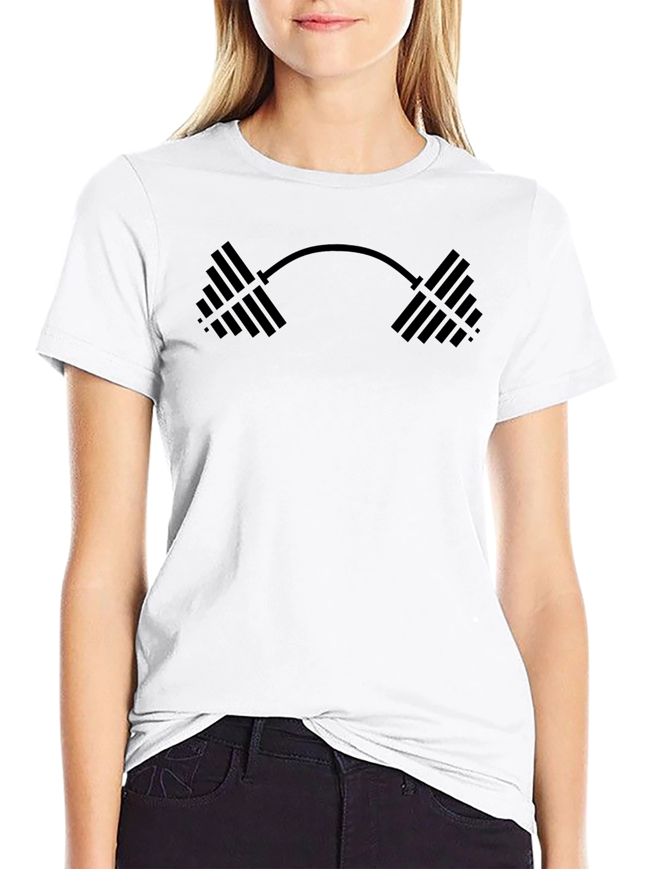 Fitness Barbell Graphic T-Shirt - Gym Workout Tee