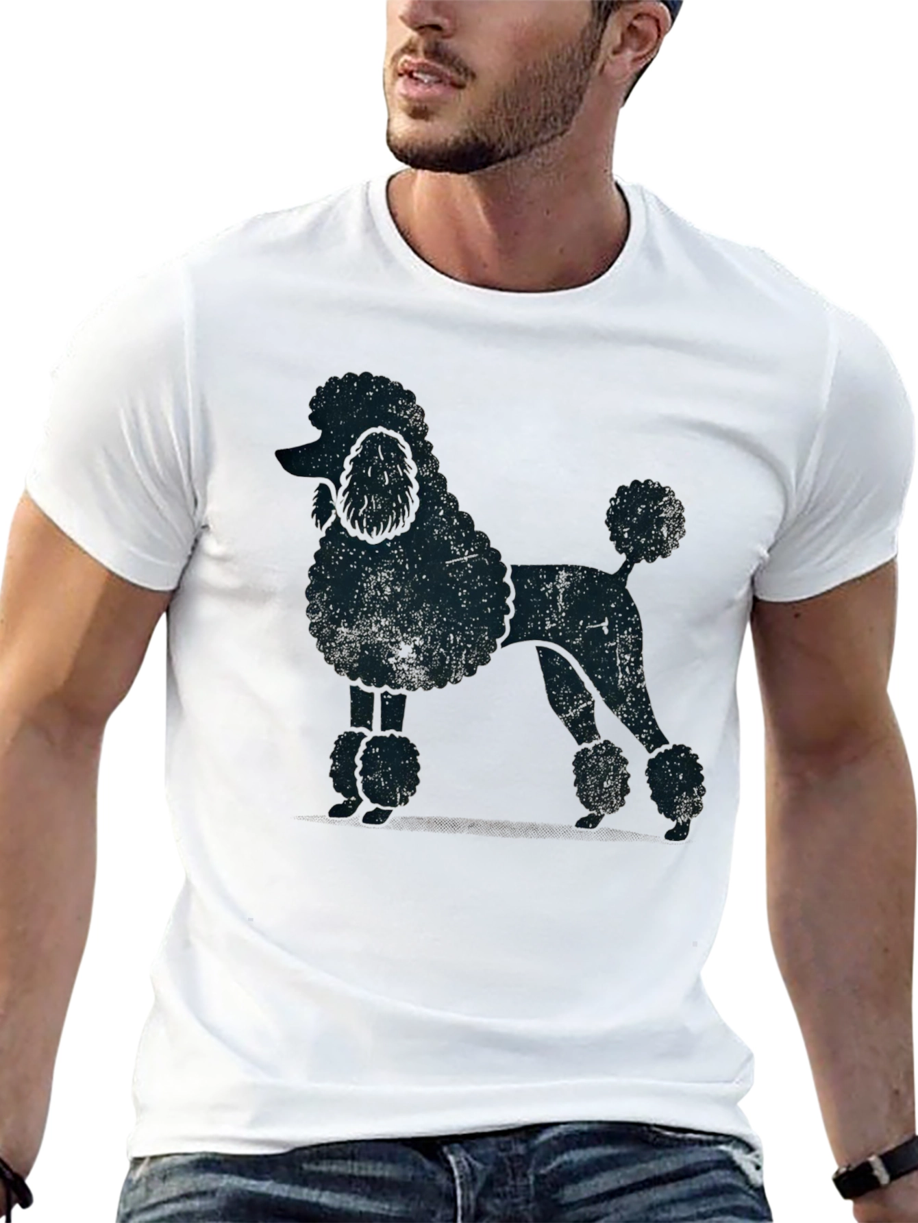 Cool Poodle Silhouette Black T-Shirt