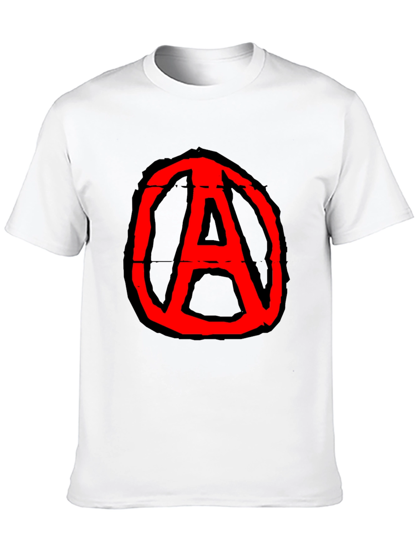 Anarchy Symbol Graphic Tee - Black Cotton Casual T-Shirt