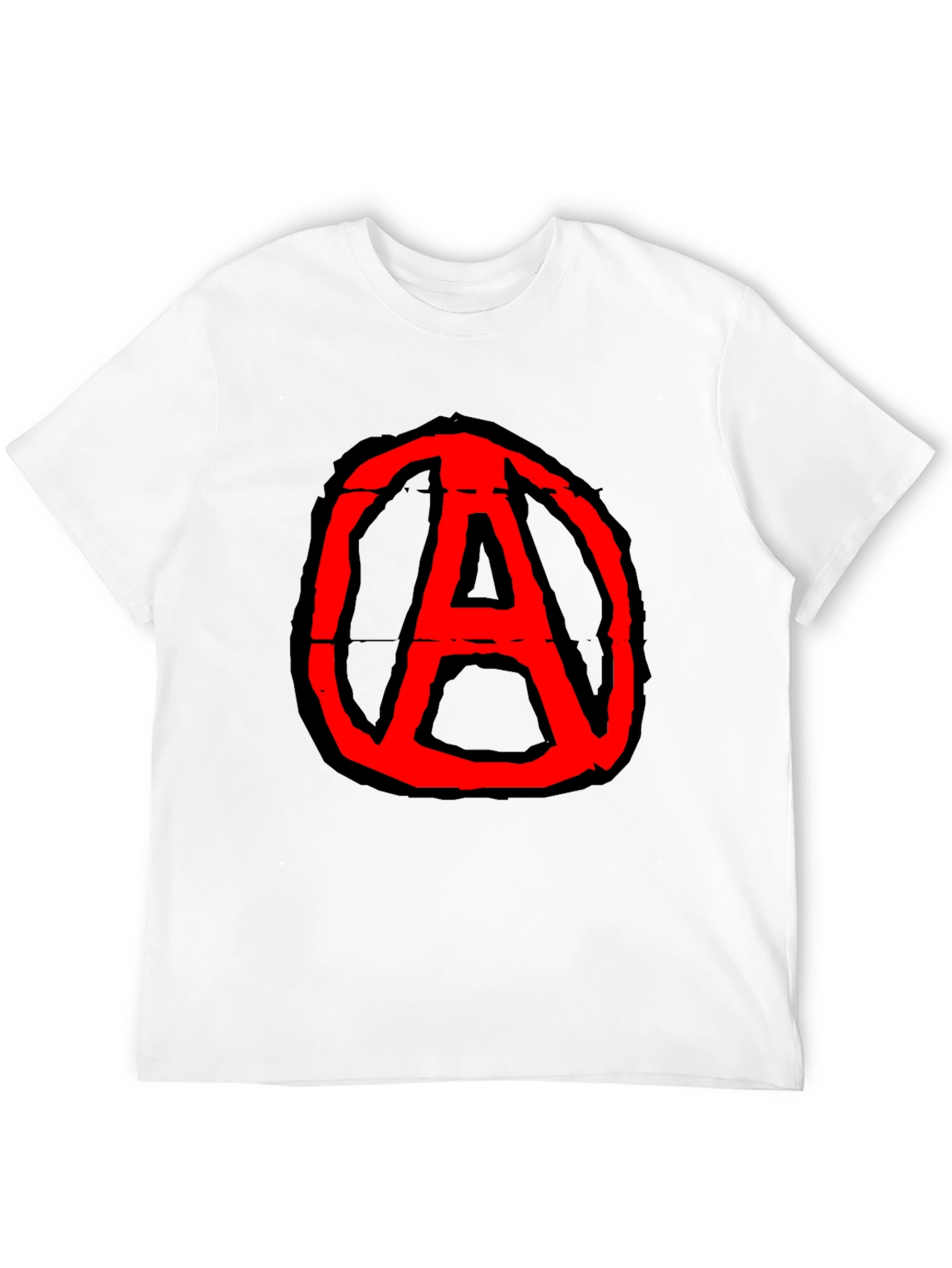 Anarchy Symbol Graphic Tee - Black Cotton Casual T-Shirt