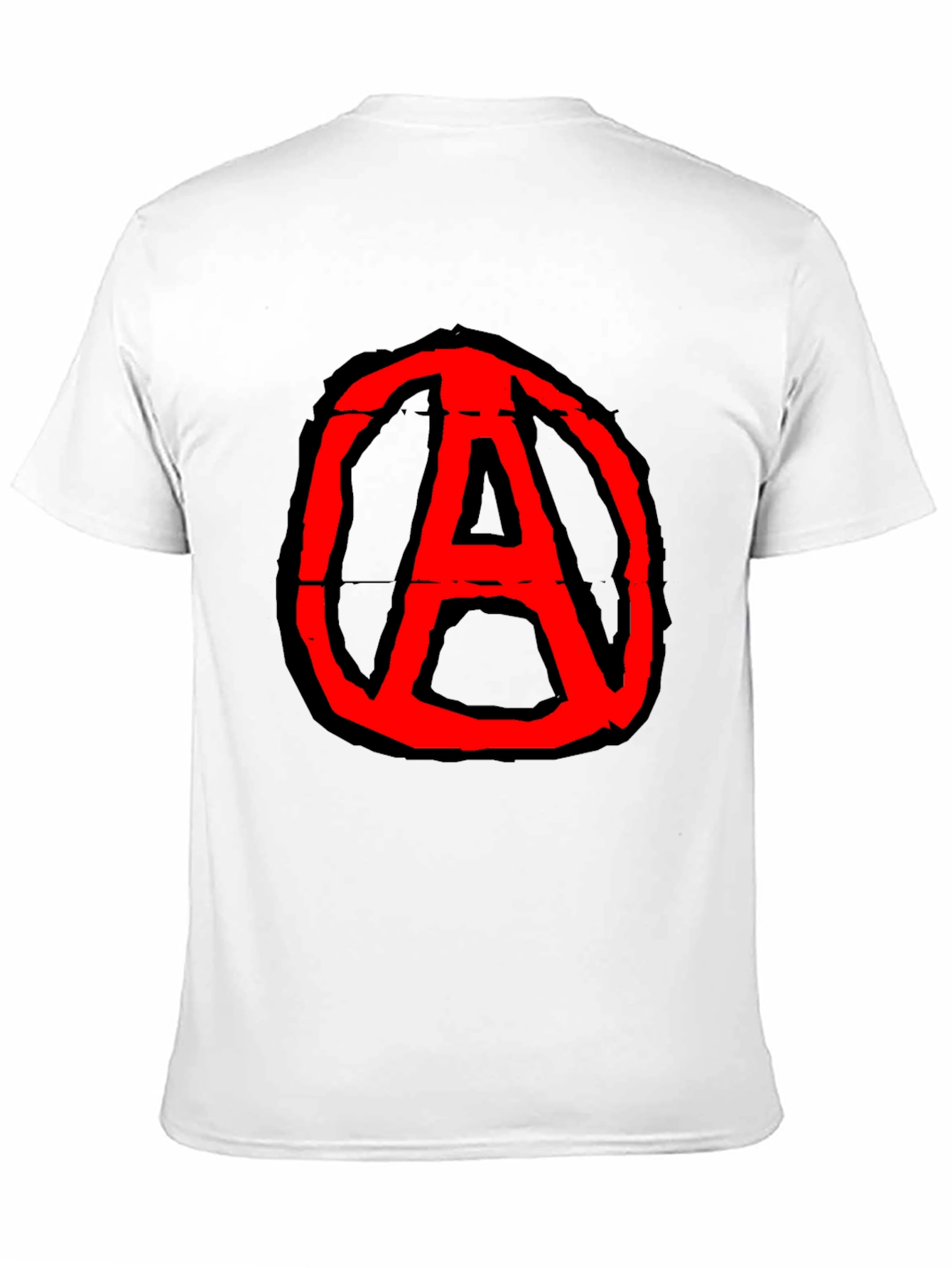 Anarchy Symbol Graphic Tee - Black Cotton Casual T-Shirt