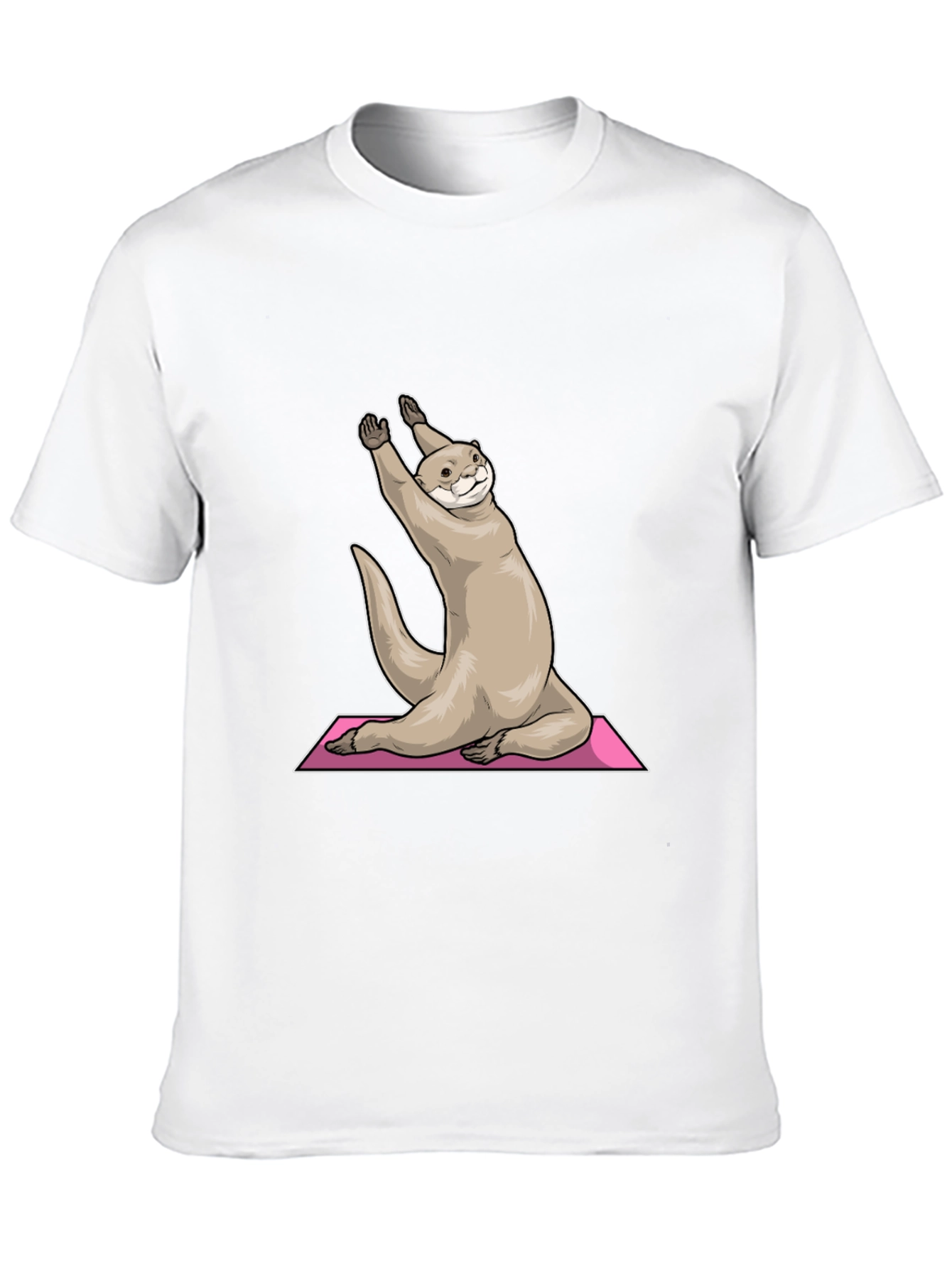 Yoga Otter Graphic Tee - Black Cotton T-Shirt