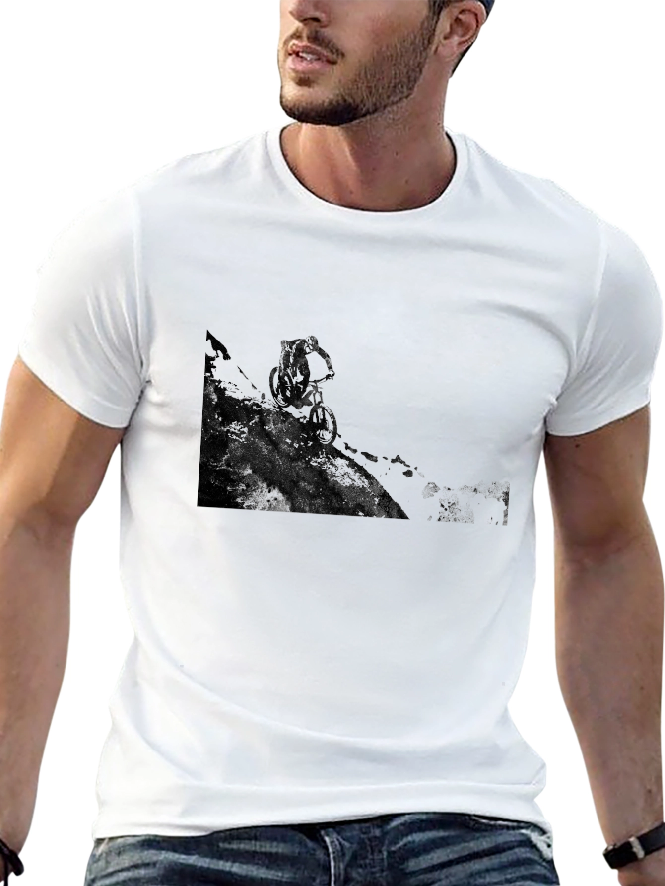 Abstract Black Graphic Tee - Modern Style