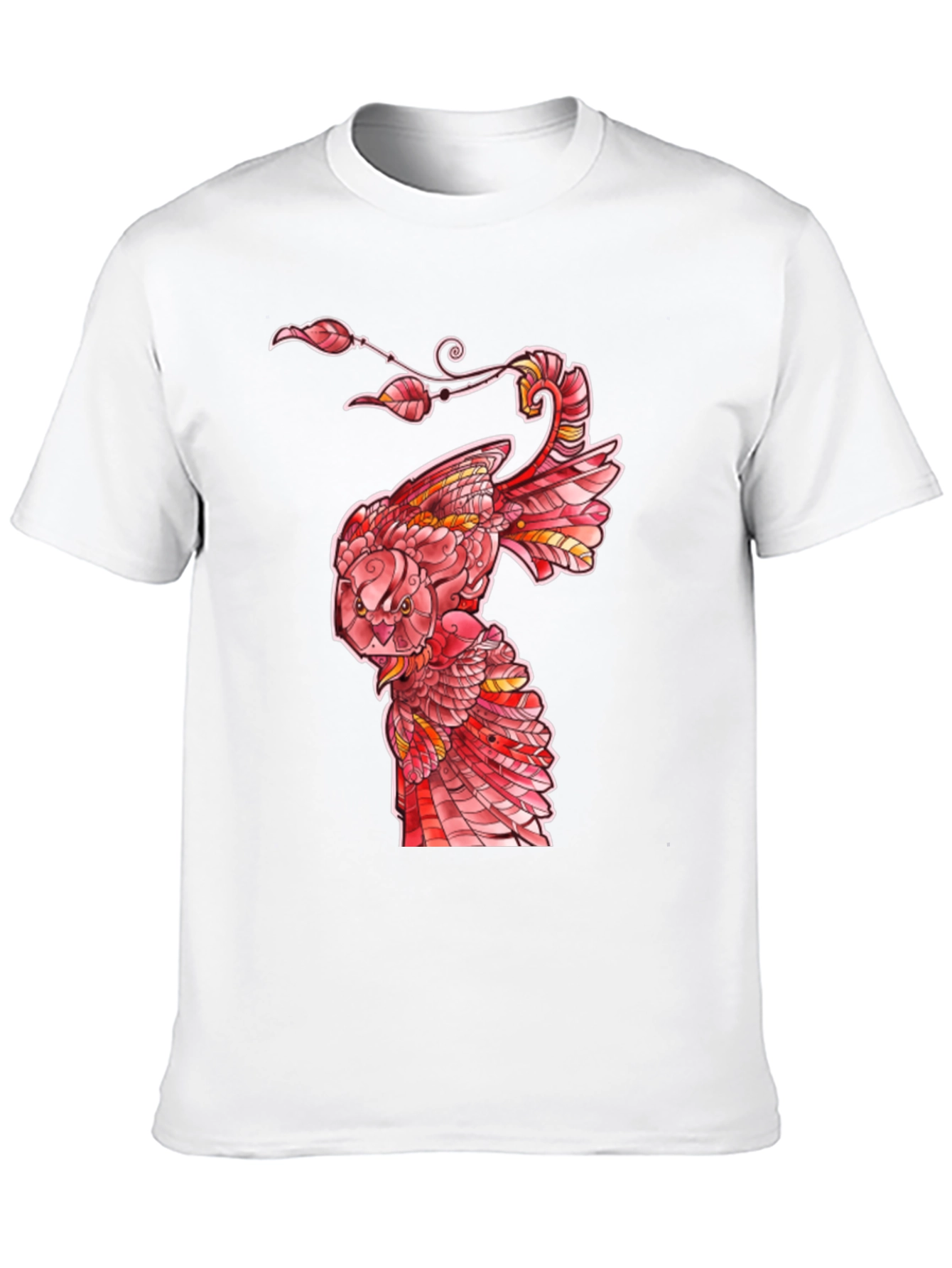 Red Owl Graphic Print Mens Black T-Shirt