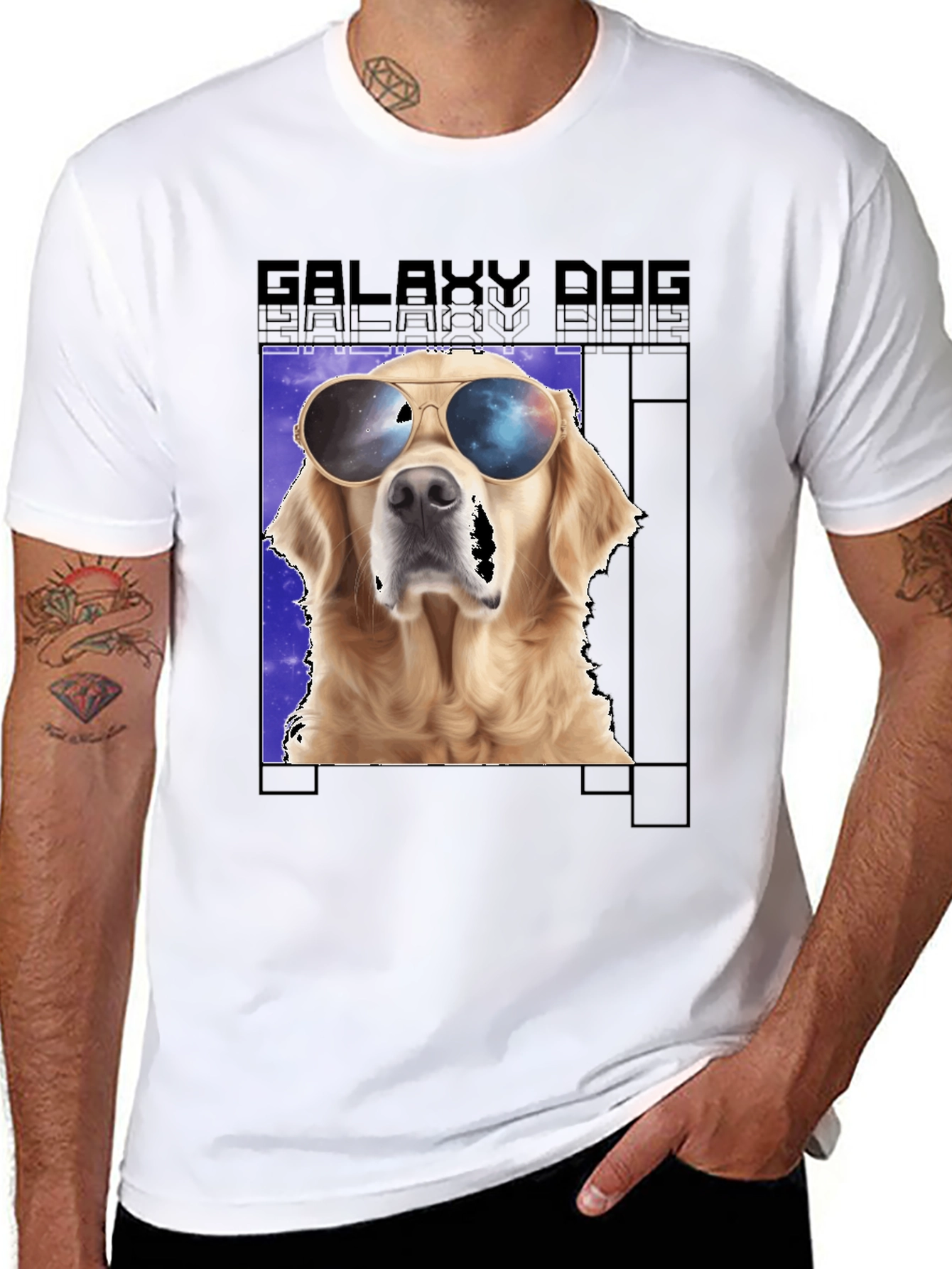 Galaxy Dog Graphic T-Shirt Cool Pet Tee