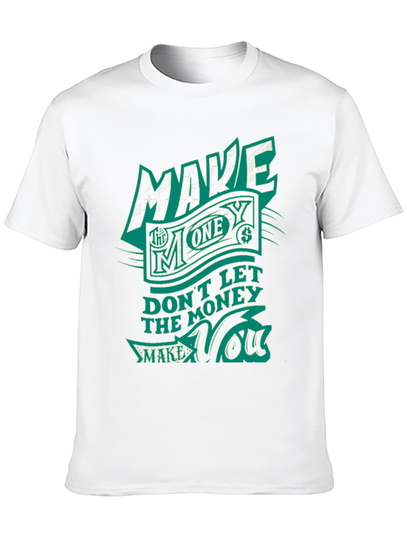 Make Money Graphic Print Tee - Black Cotton Blend