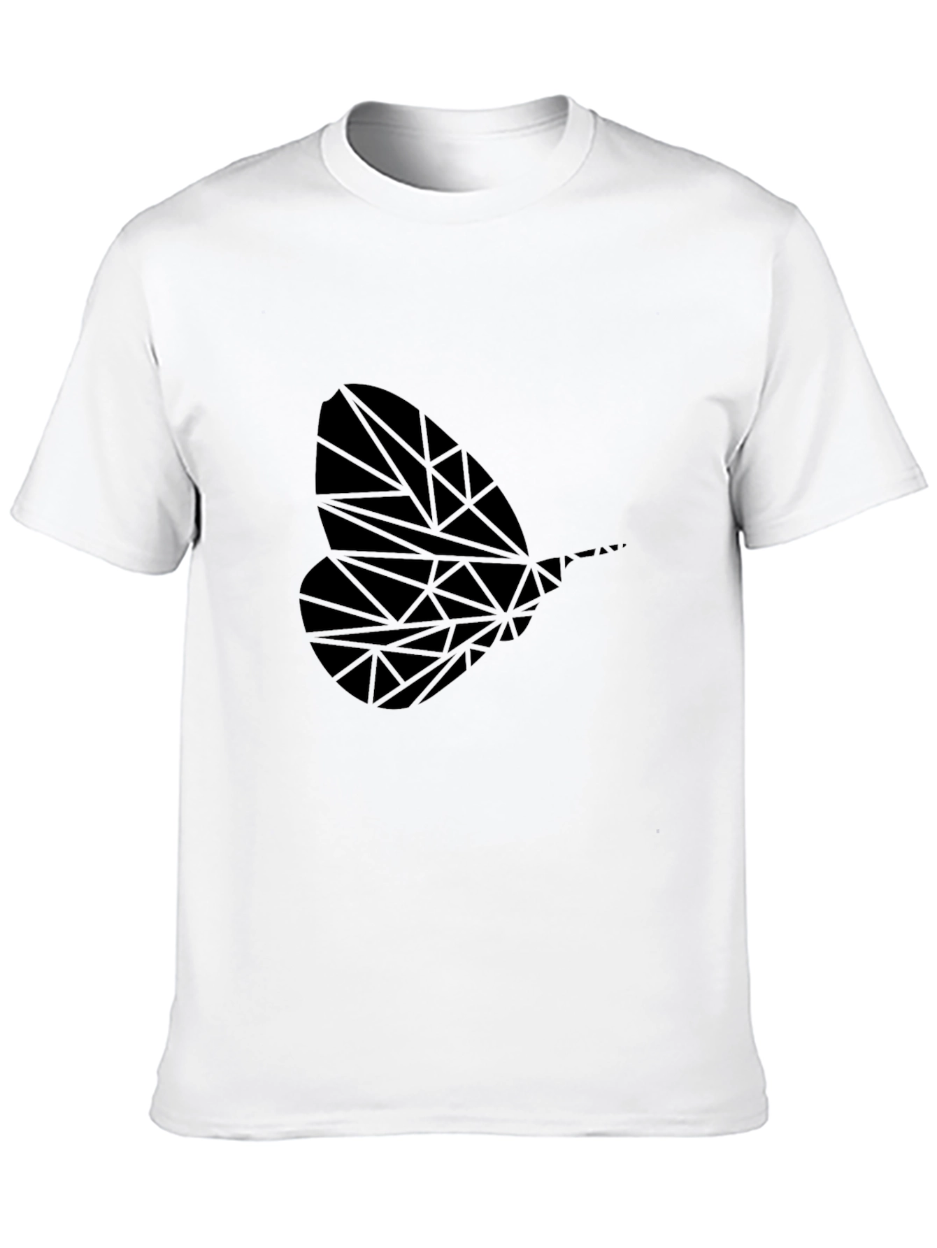 Geometric Insect Print Black T-Shirt