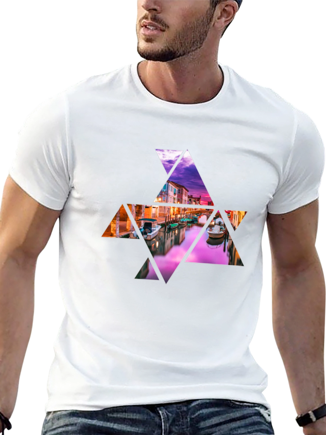 Abstract Venice Canal Graphic Tee