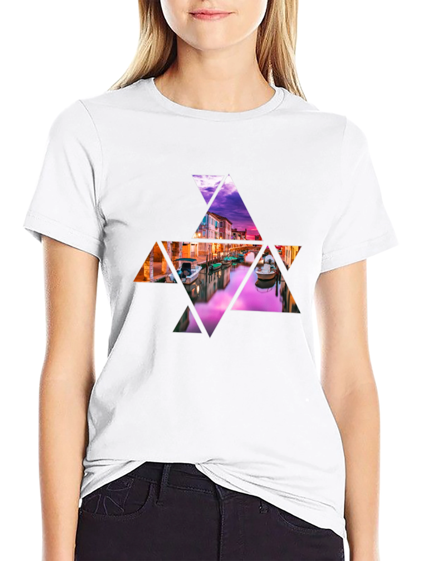 Abstract Venice Canal Graphic Tee