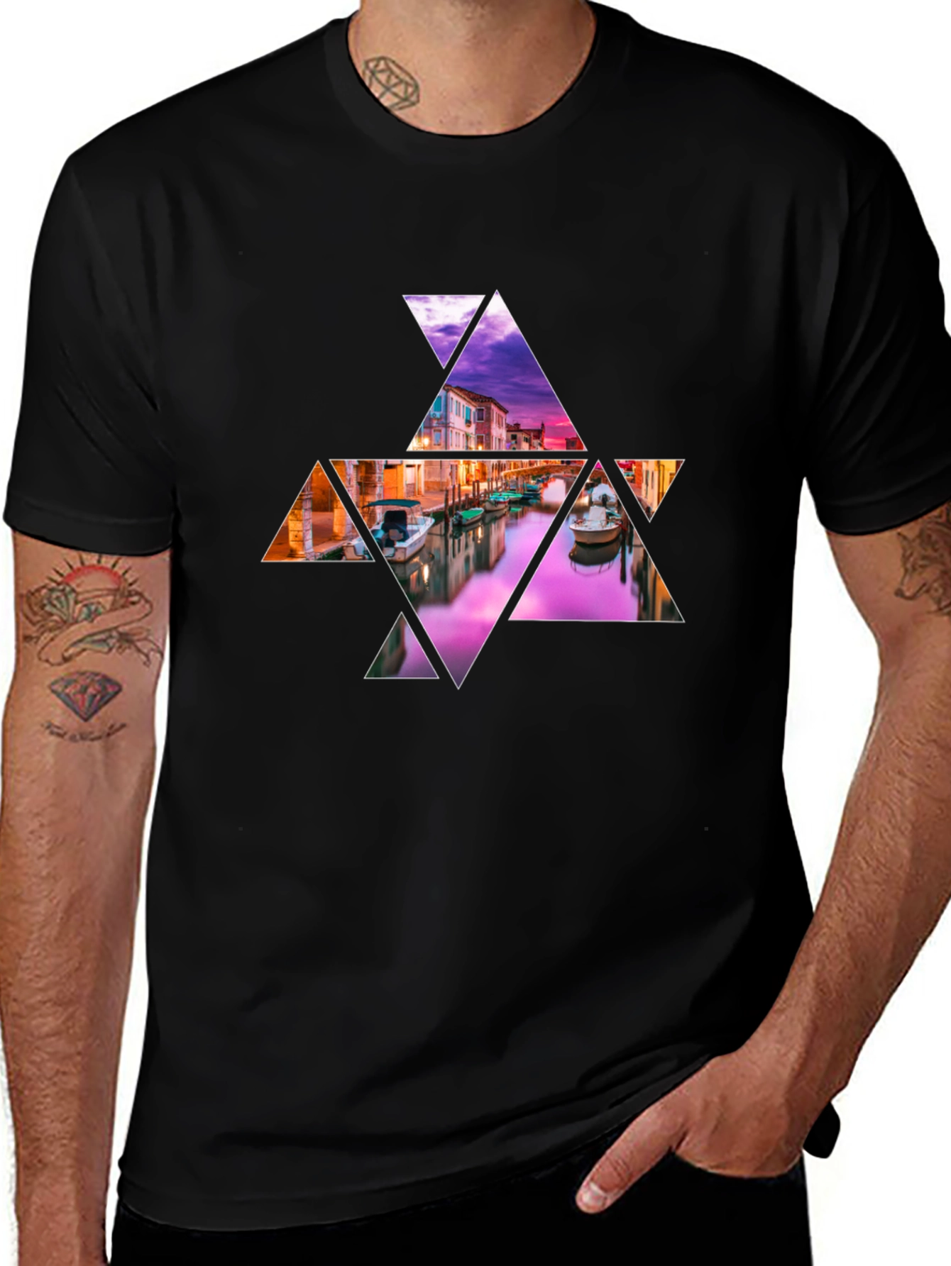 Abstract Venice Canal Graphic Tee