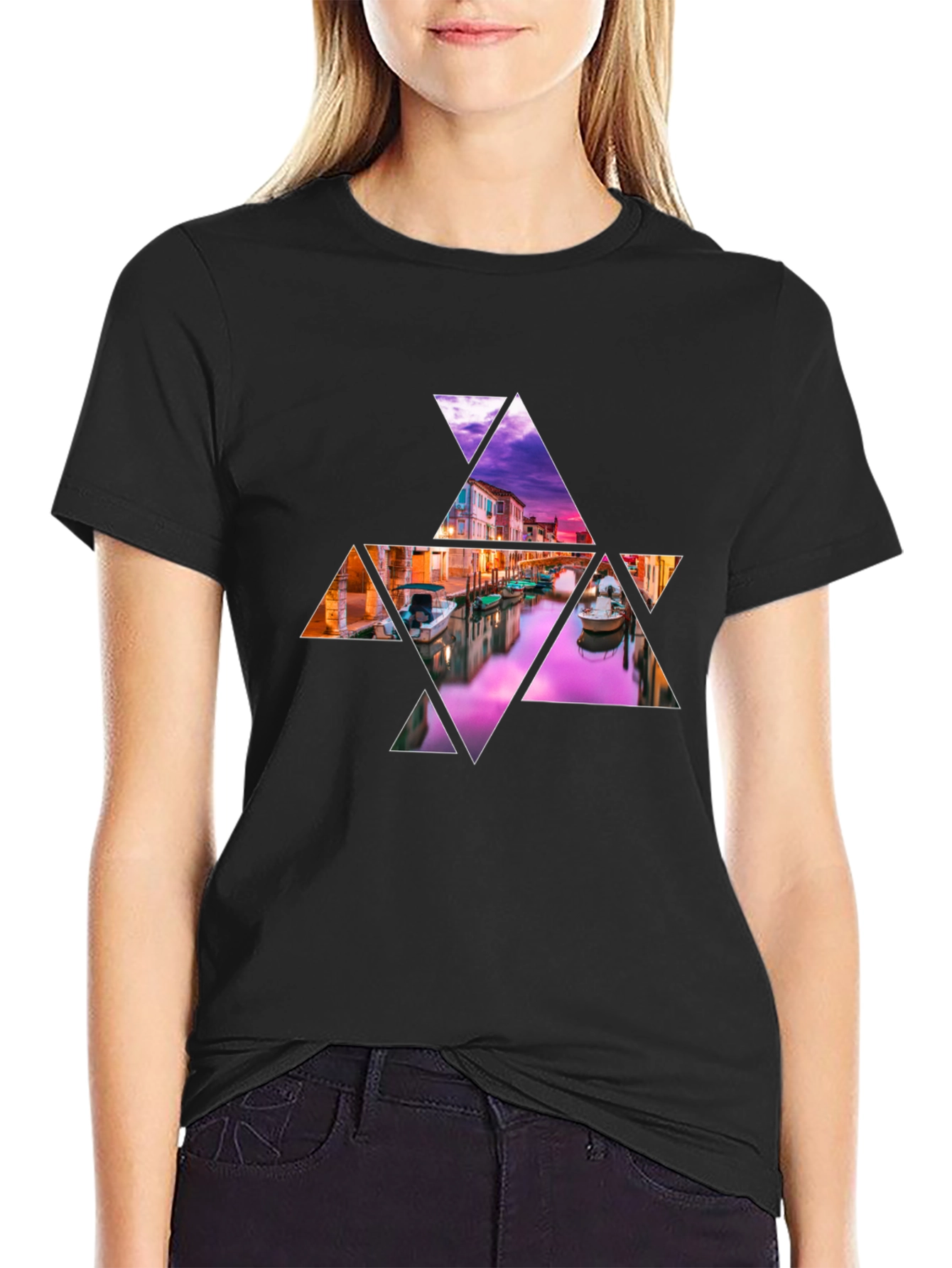Abstract Venice Canal Graphic Tee