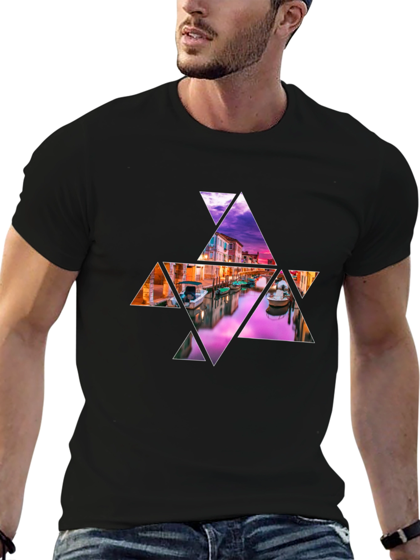 Abstract Venice Canal Graphic Tee