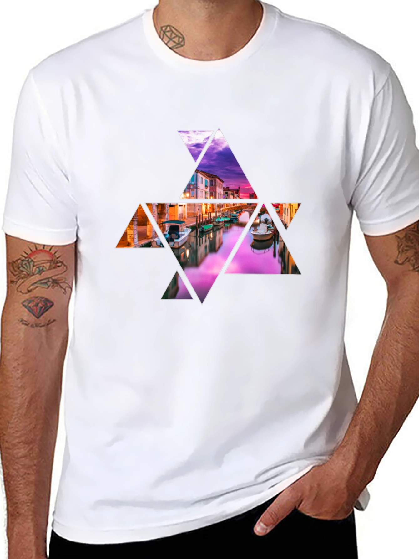 Abstract Venice Canal Graphic Tee