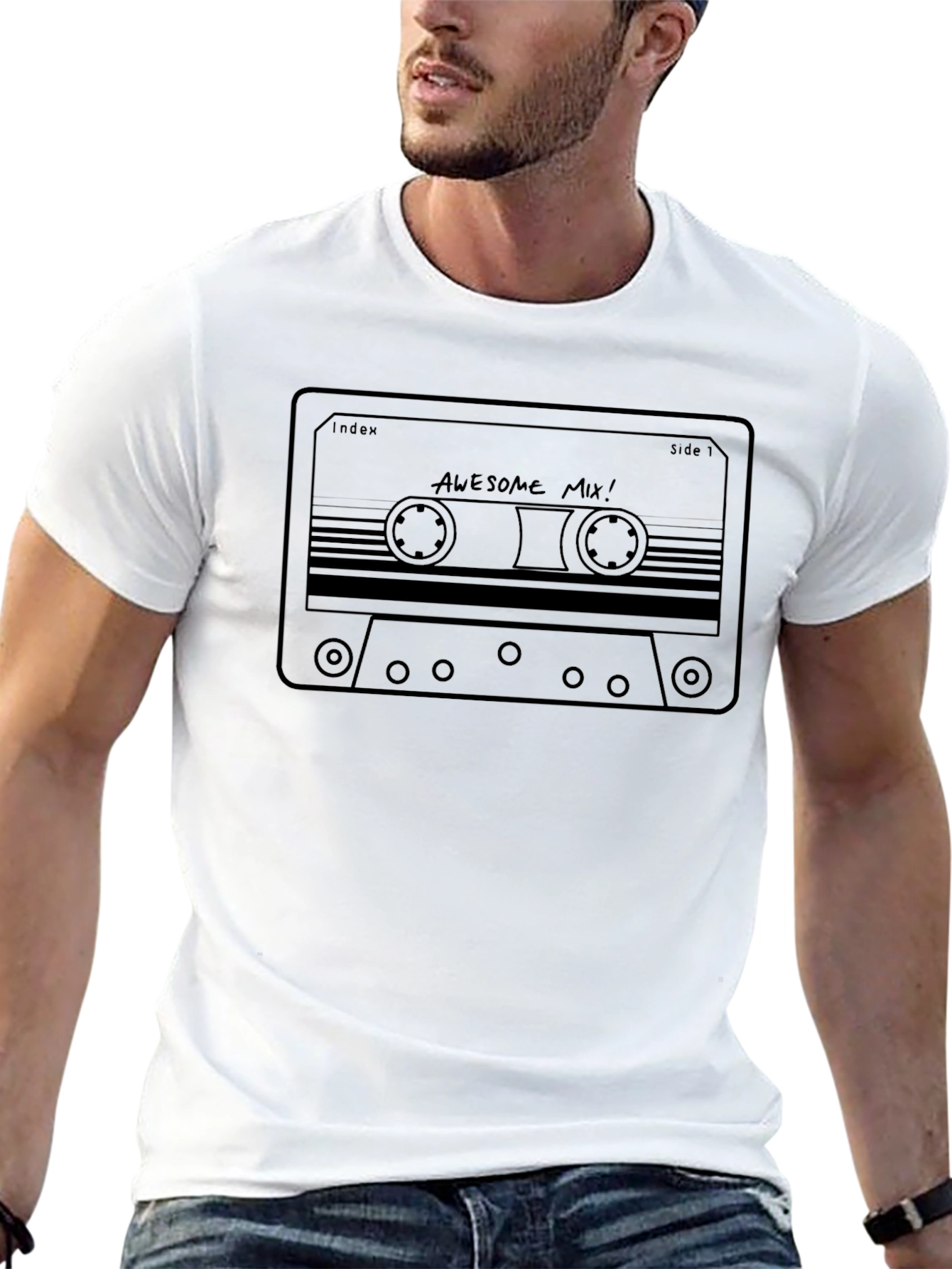 Awesome Mix Cassette Tape Graphic Tee - Black