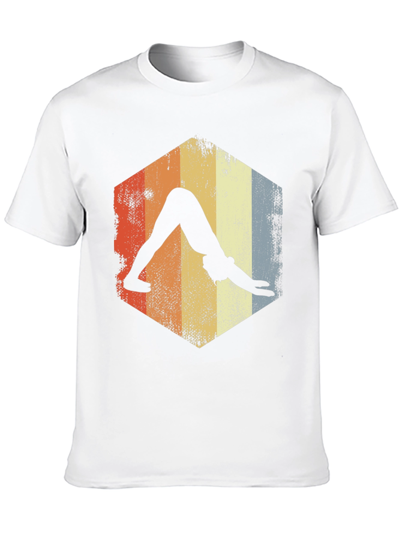 Yoga Pose Retro T-Shirt - Downward Dog Design
