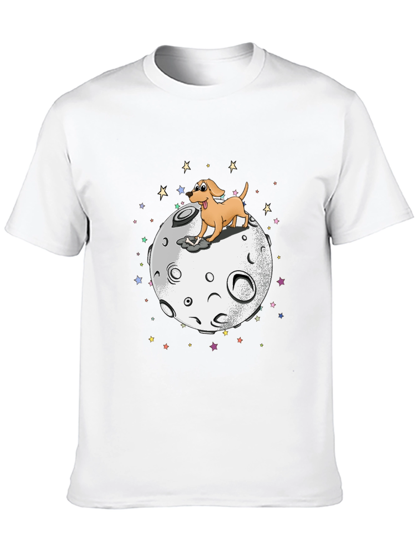 Dog on the Moon Graphic Black T-Shirt