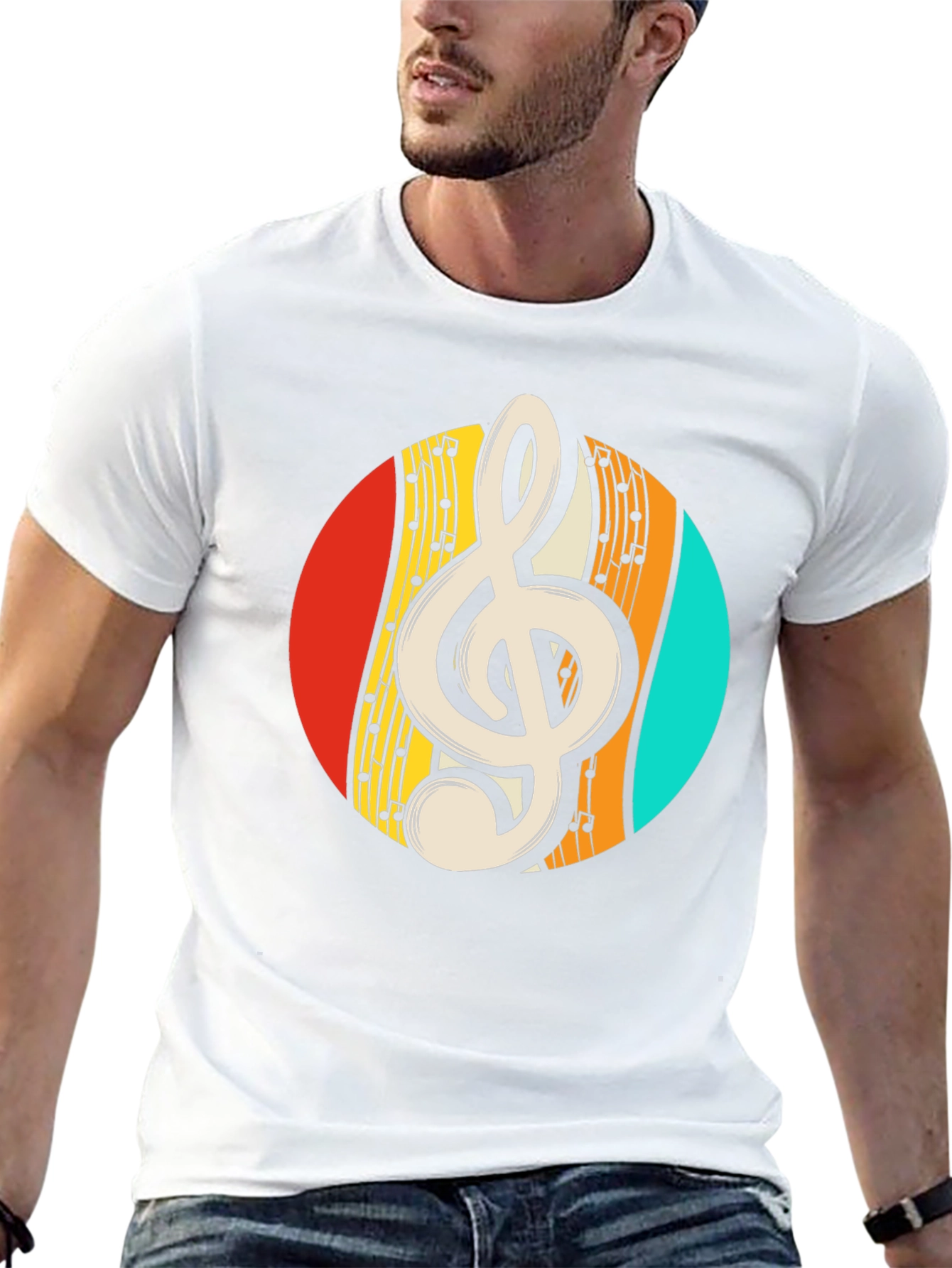 Retro Music Treble Clef Graphic Tee