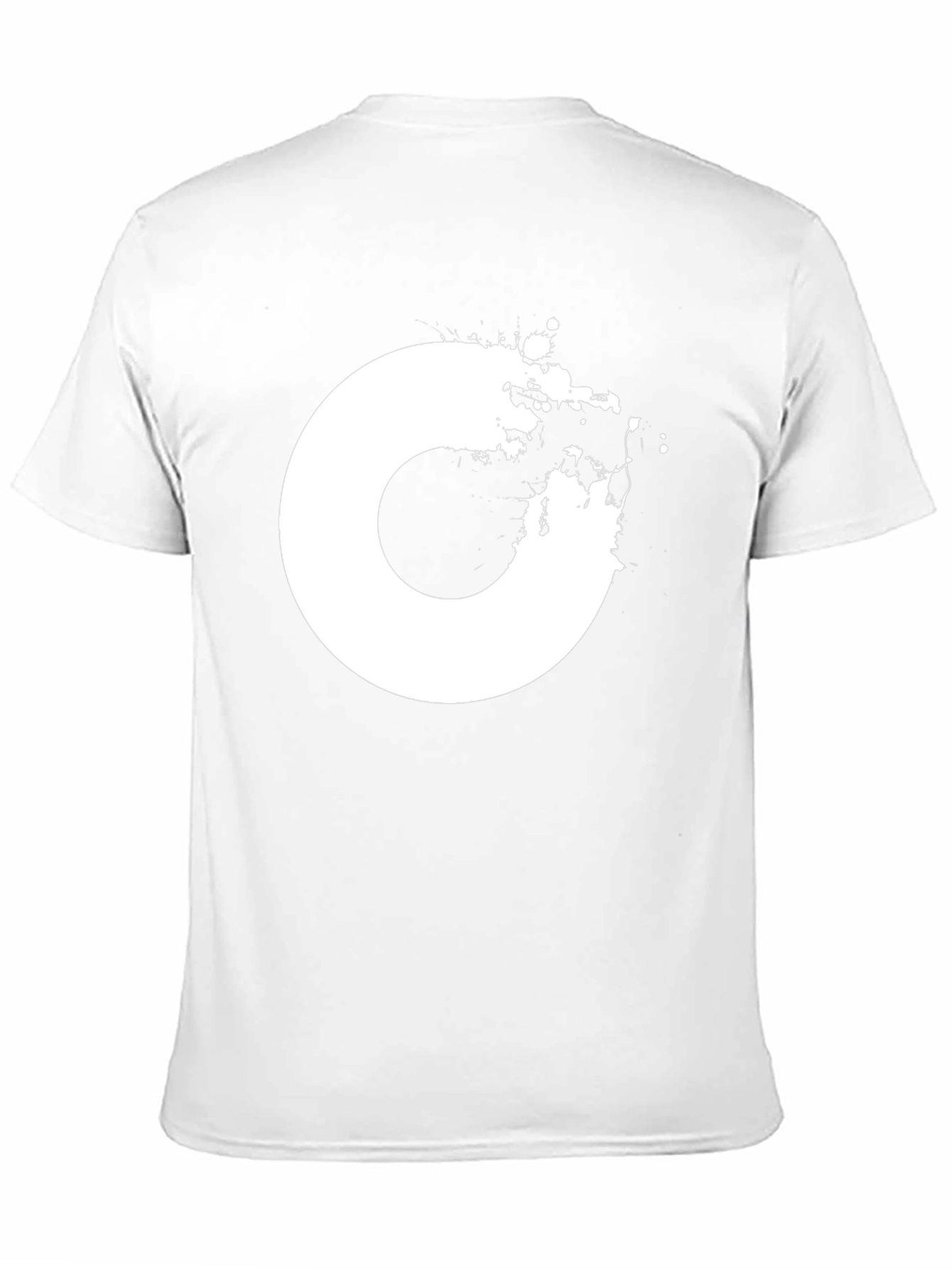 Abstract White Circle Design Black T-Shirt