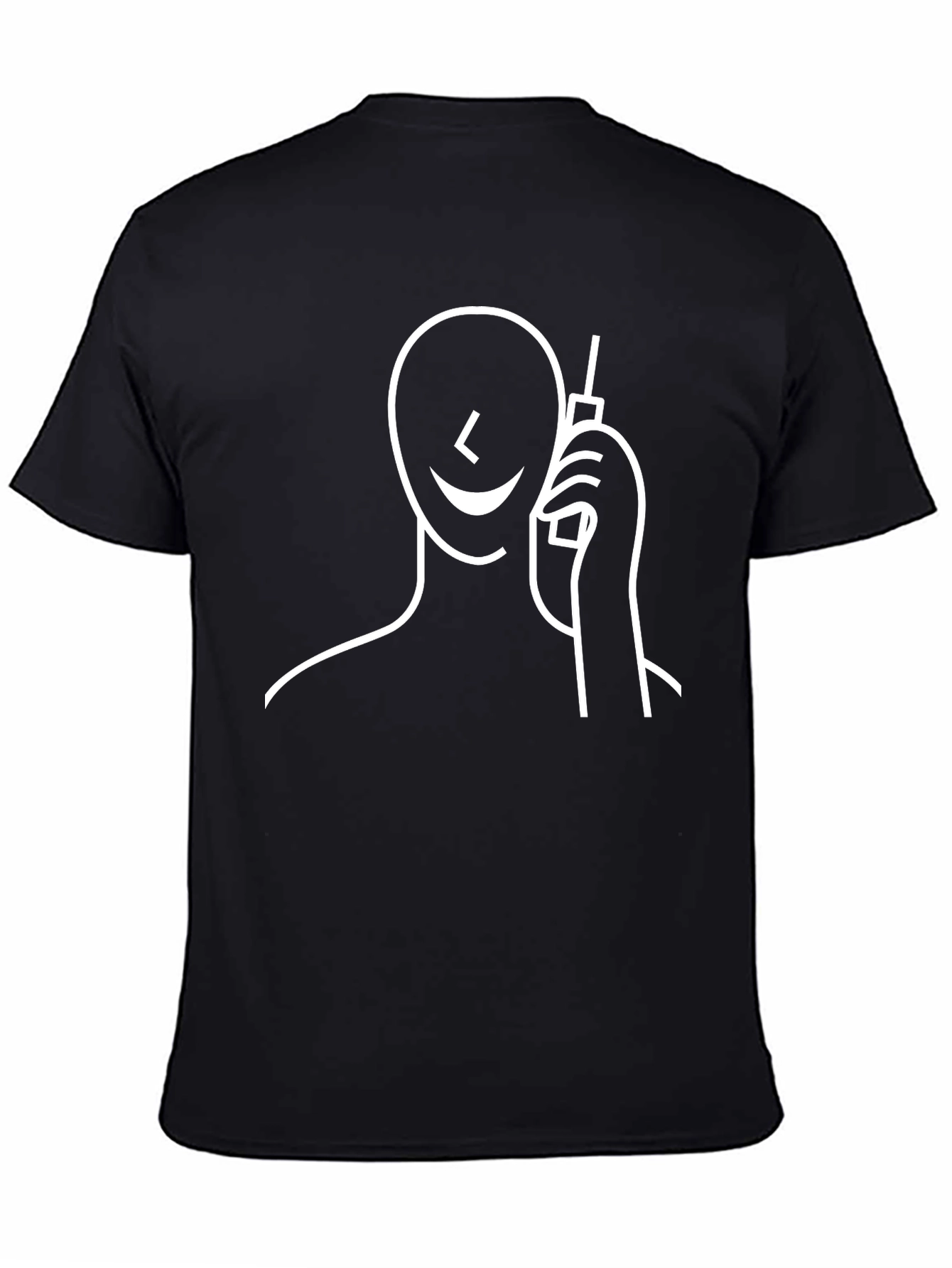 Abstract Phone Call T-Shirt - Black