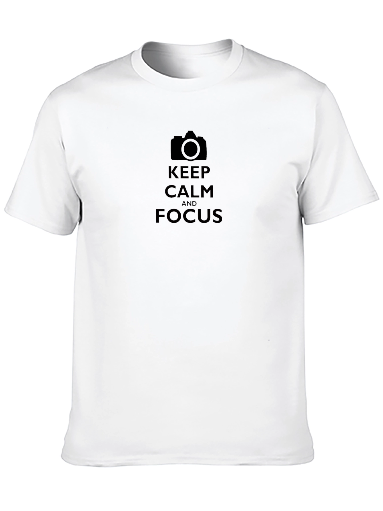 Keep Calm and Focus Black Cotton T-Shirt