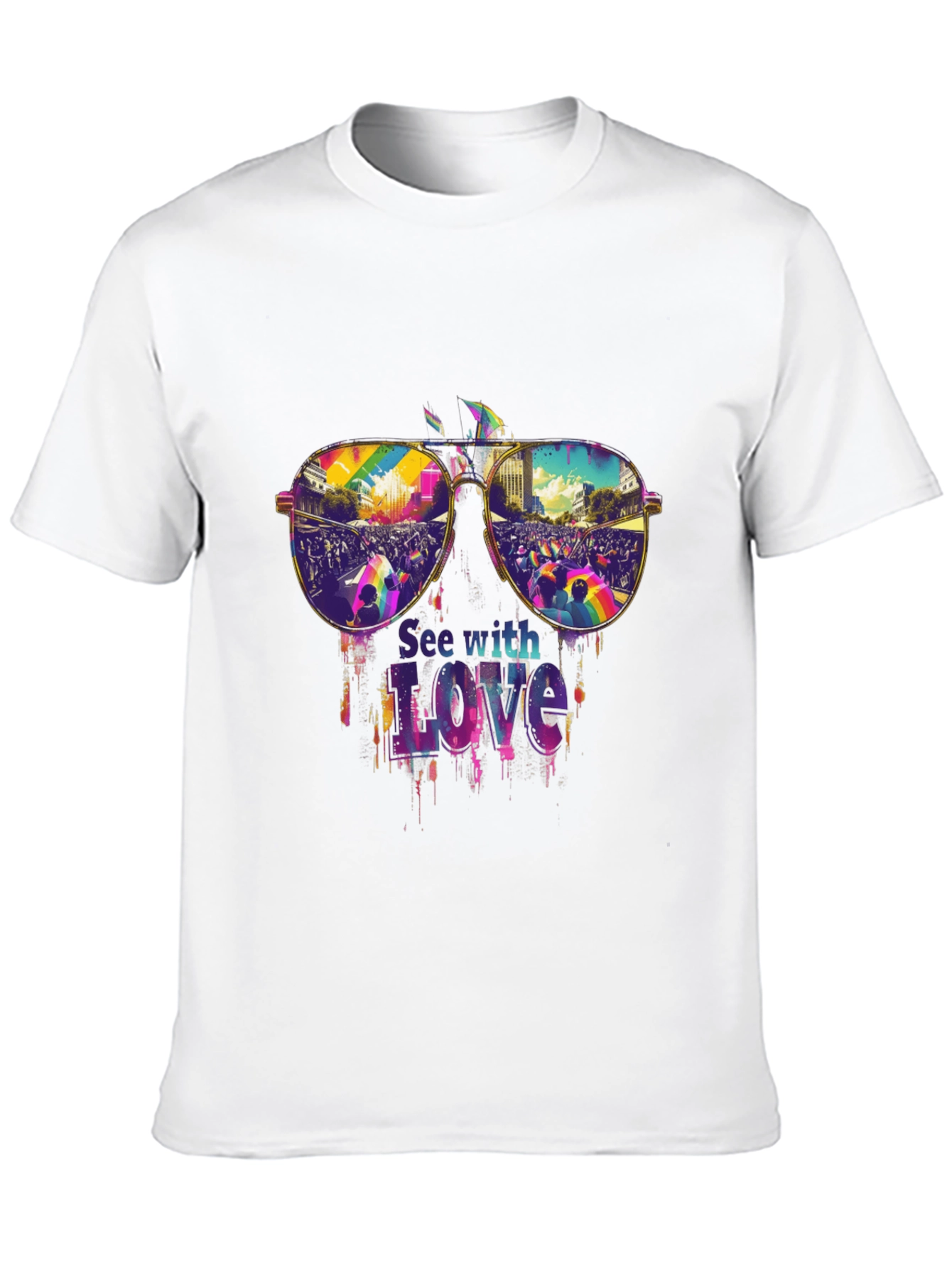 See with Love Pride T-Shirt - Vivid Graphic Tee