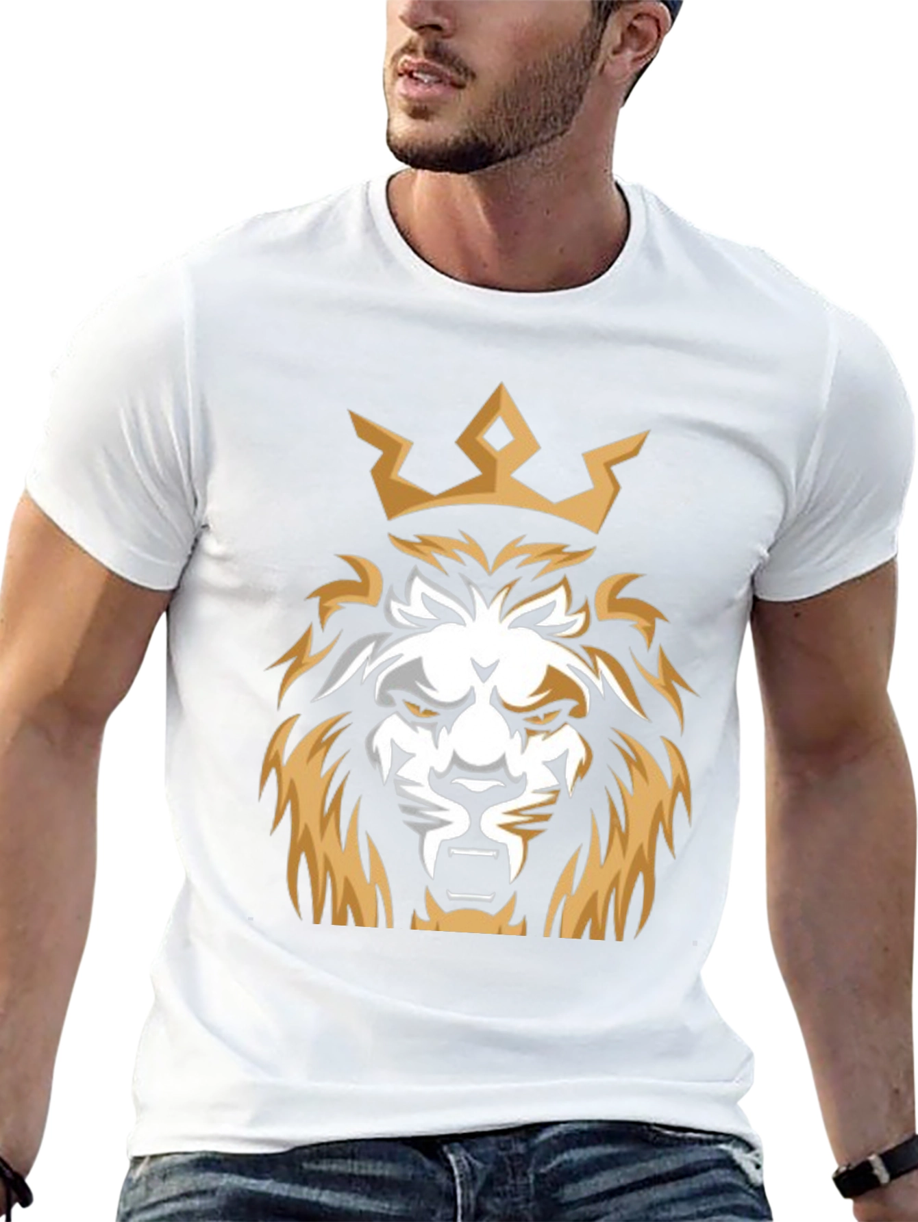 King Lion Graphic T-Shirt - Black Cotton Tee