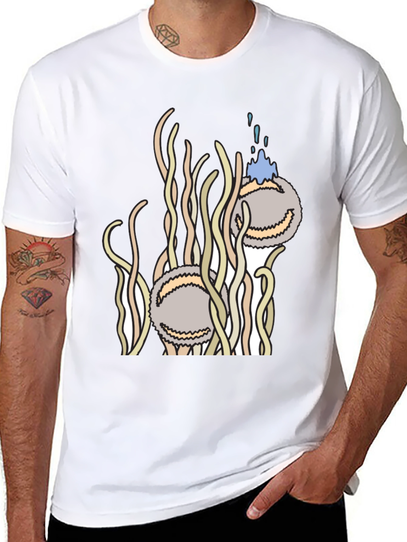 Abstract Spaghetti & Meatball Graphic Tee