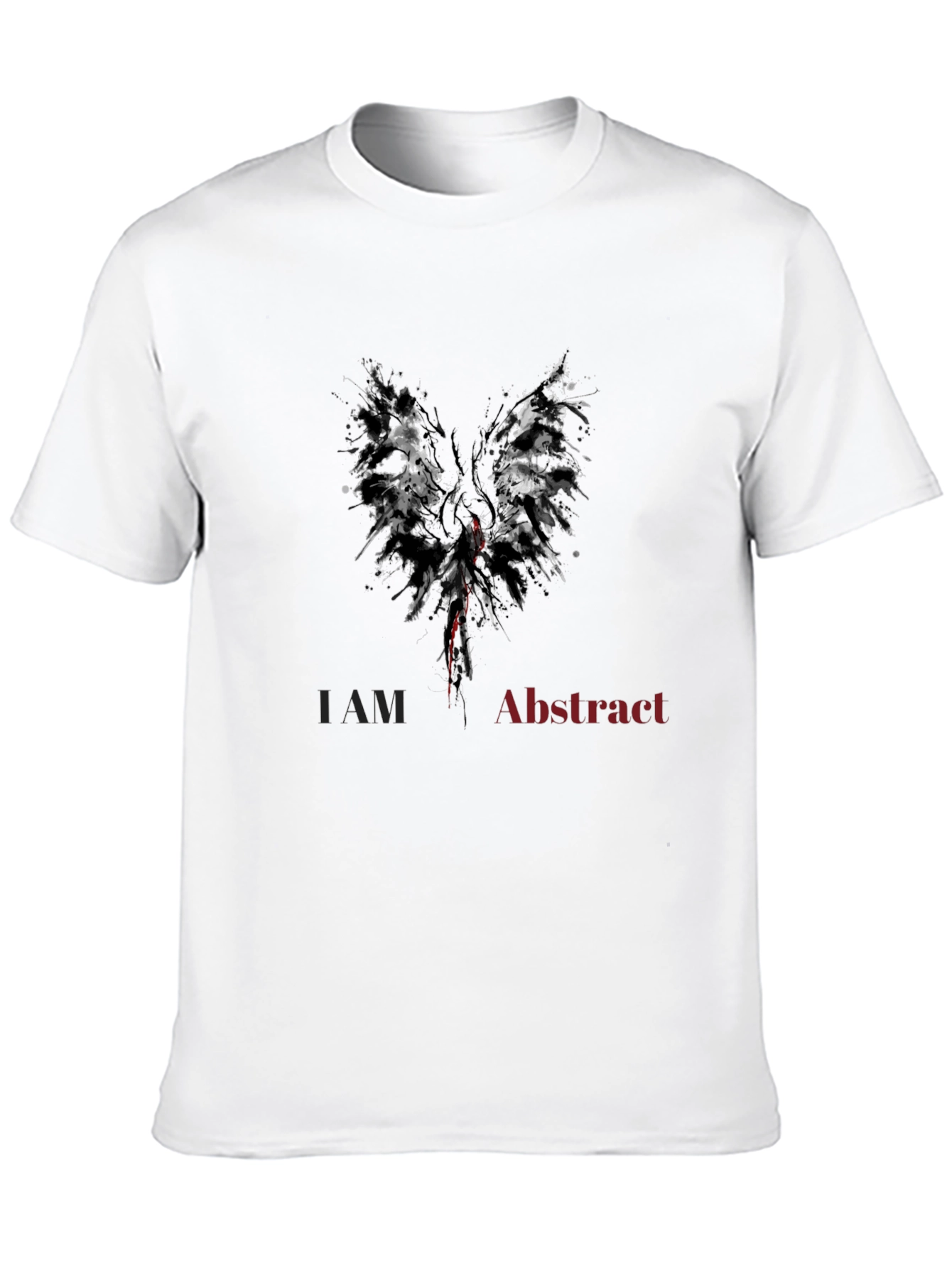 Abstract Wings Mens Black Graphic T-Shirt