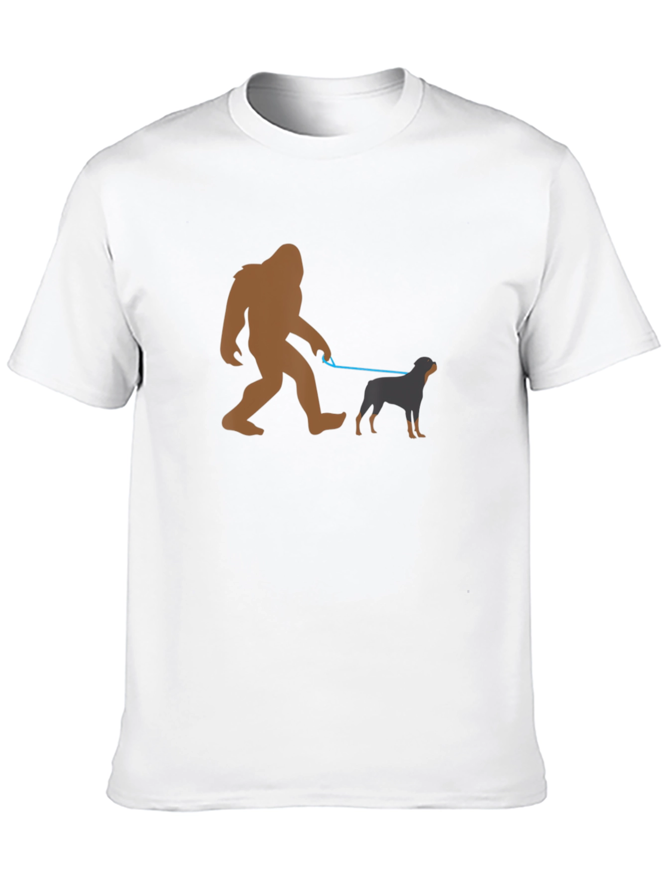 Bigfoot Dog Walker Graphic Tee - Black Cotton T-Shirt