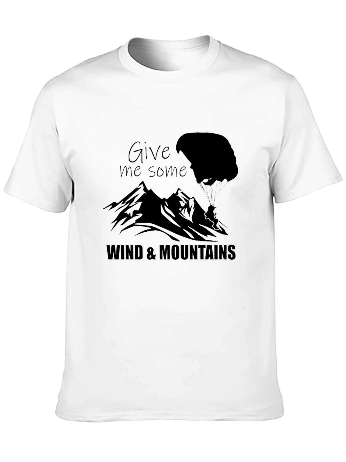 Mens Black Wind & Mountains Graphic Tee