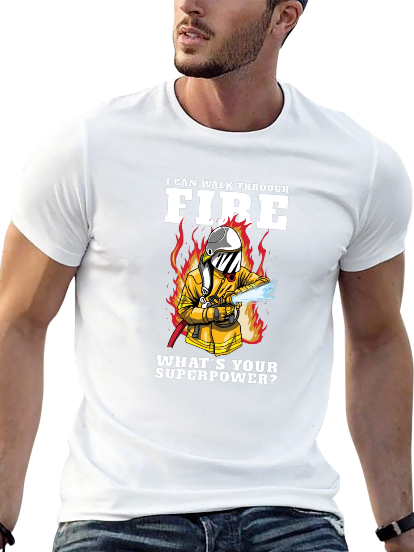 Firefighter Superpower Graphic T-Shirt