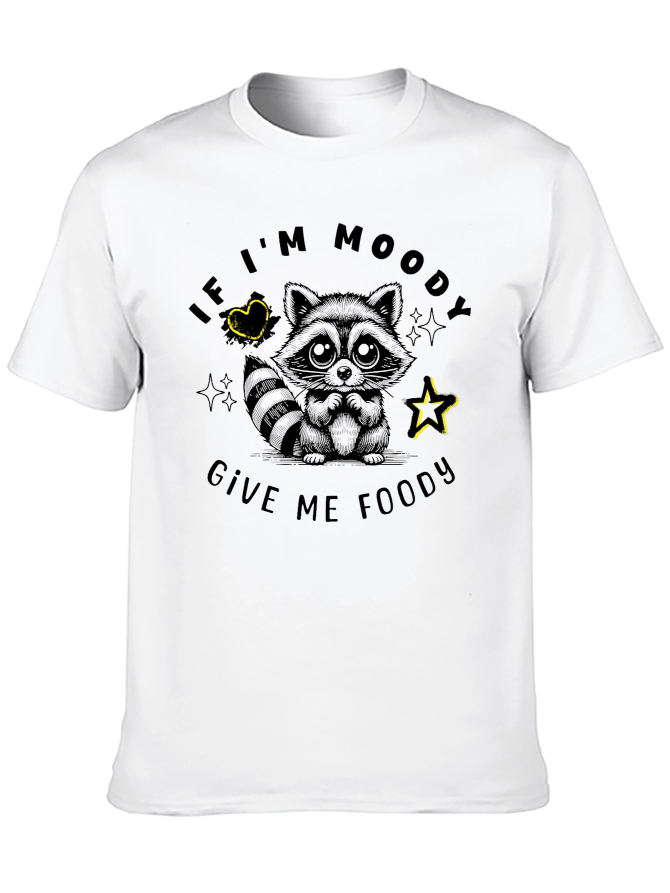 Moody Raccoon Graphic T-Shirt - Unisex Cotton Tee