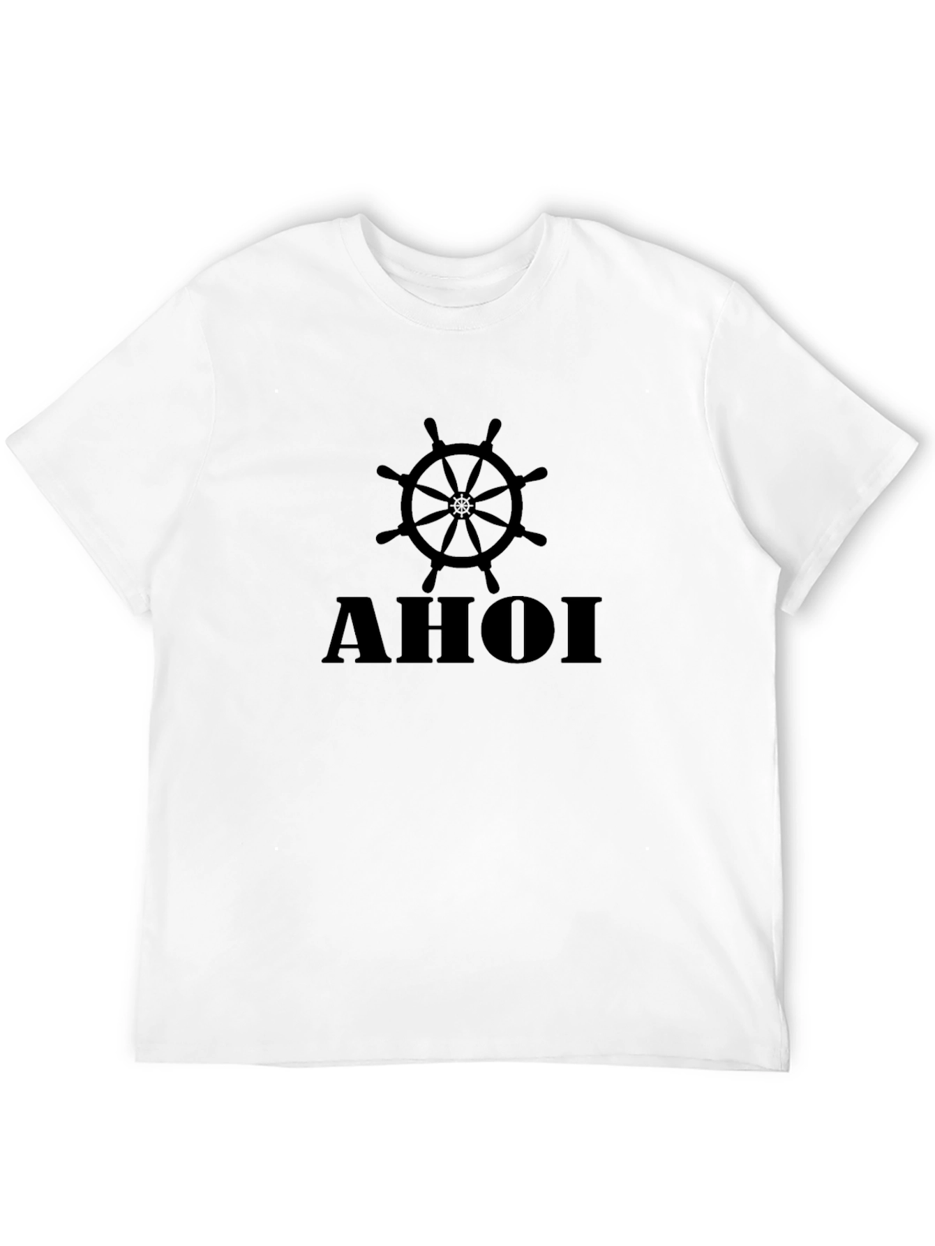 AHOI Nautical Wheel Black T-Shirt