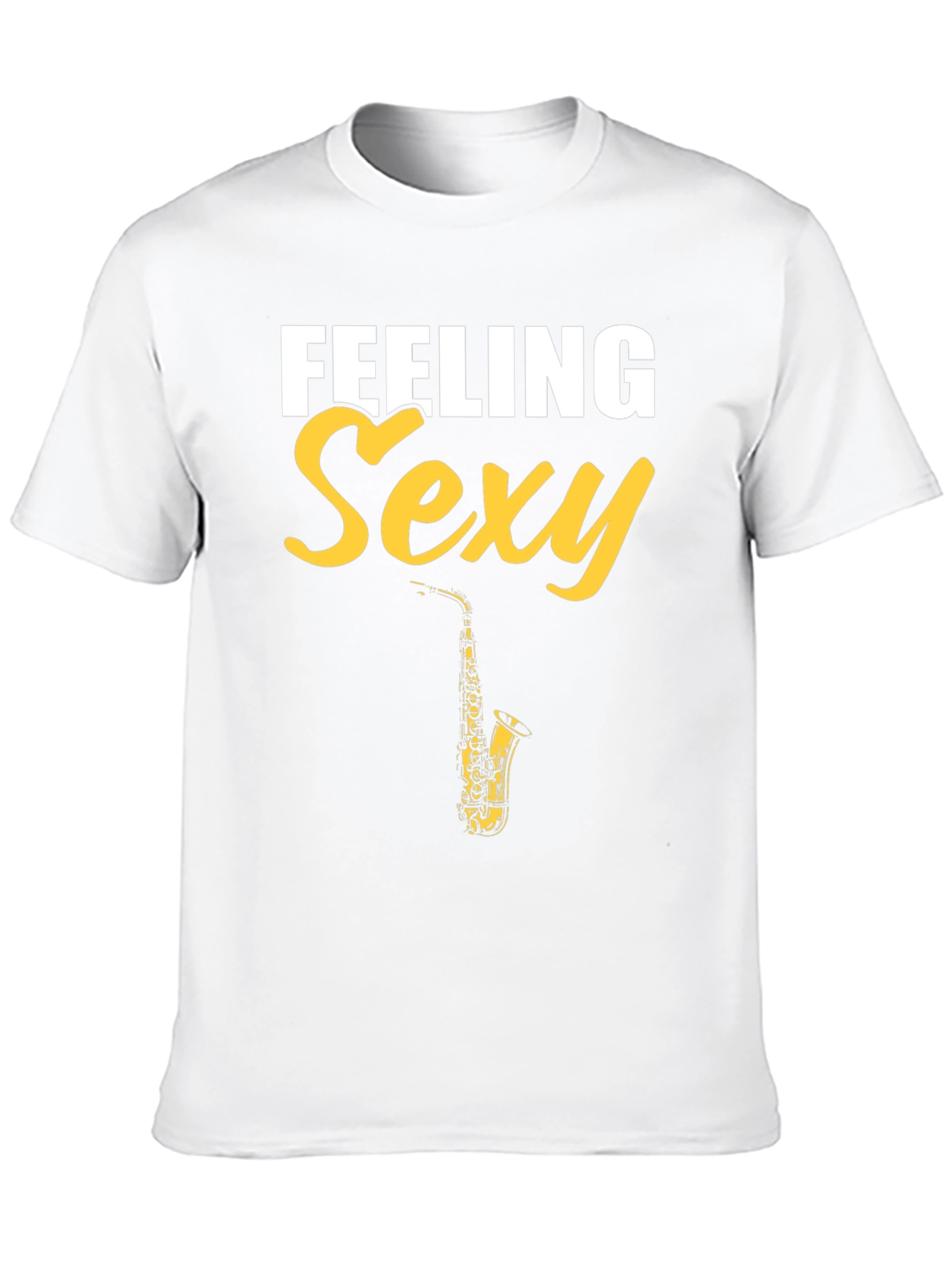 Feeling Sexy Saxophone Mens Black Graphic Tee