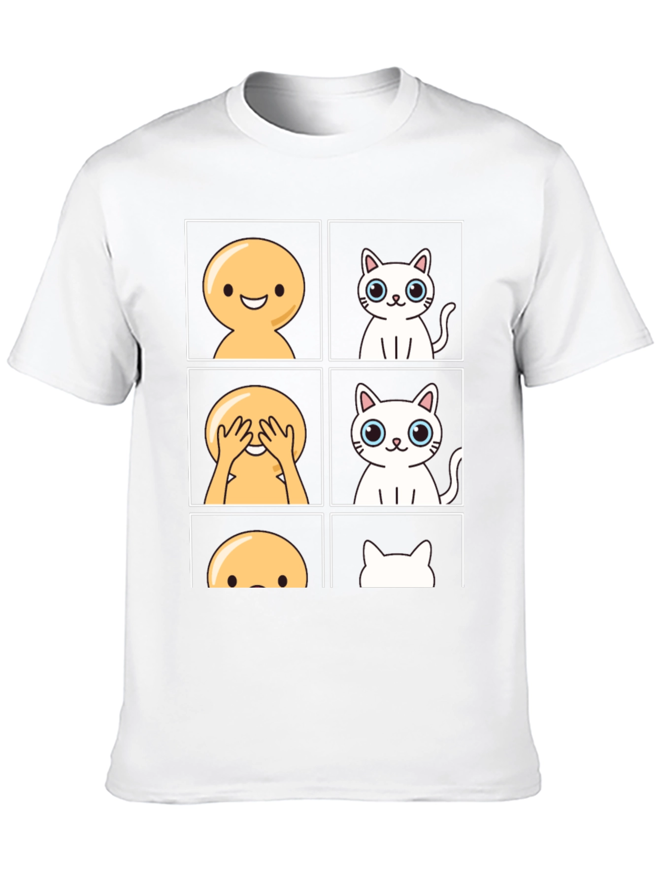 Emoji Peek-a-Boo Cat Graphic Tee - Black