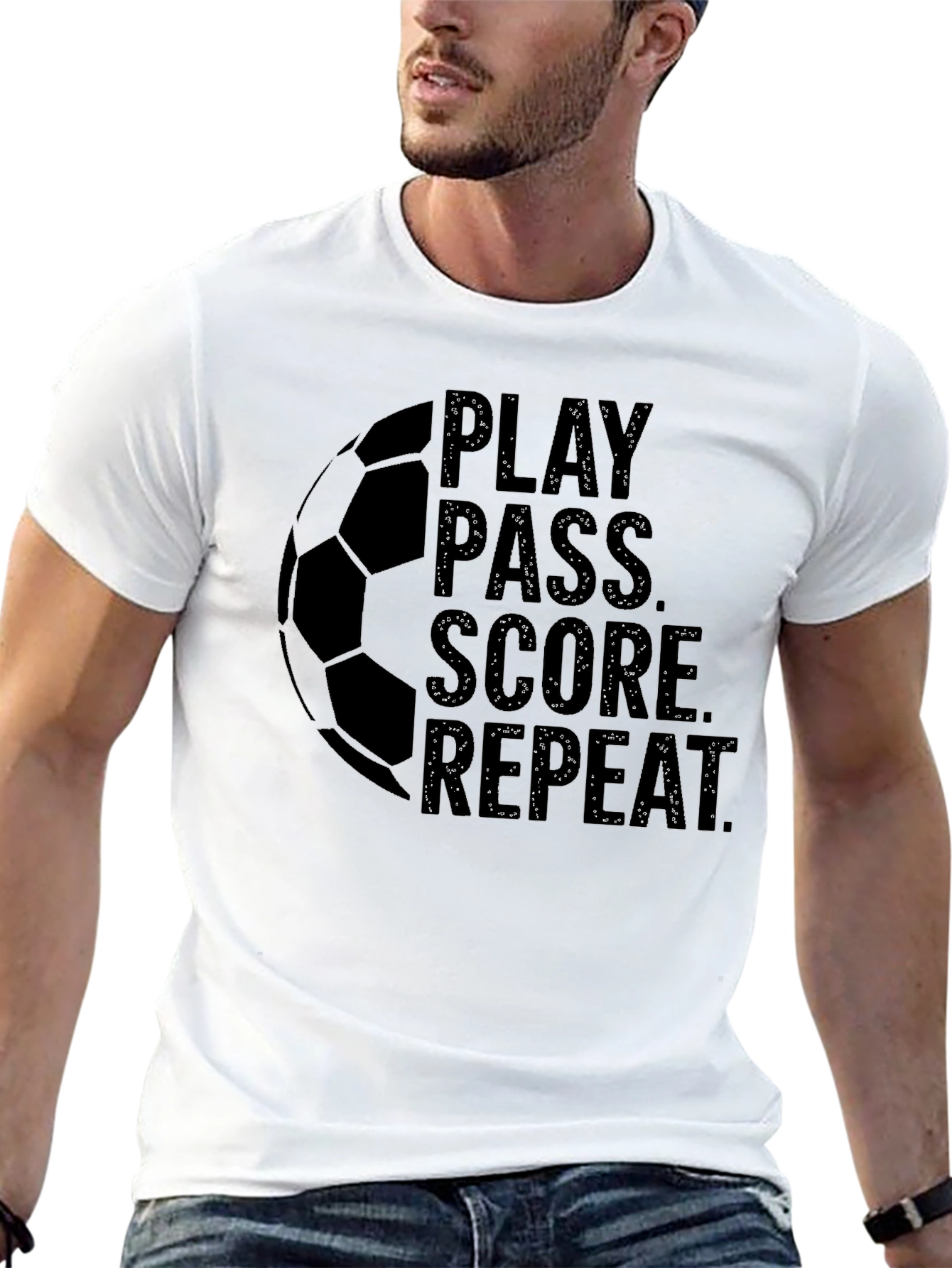 Play Pass Score Repeat Soccer T-Shirt