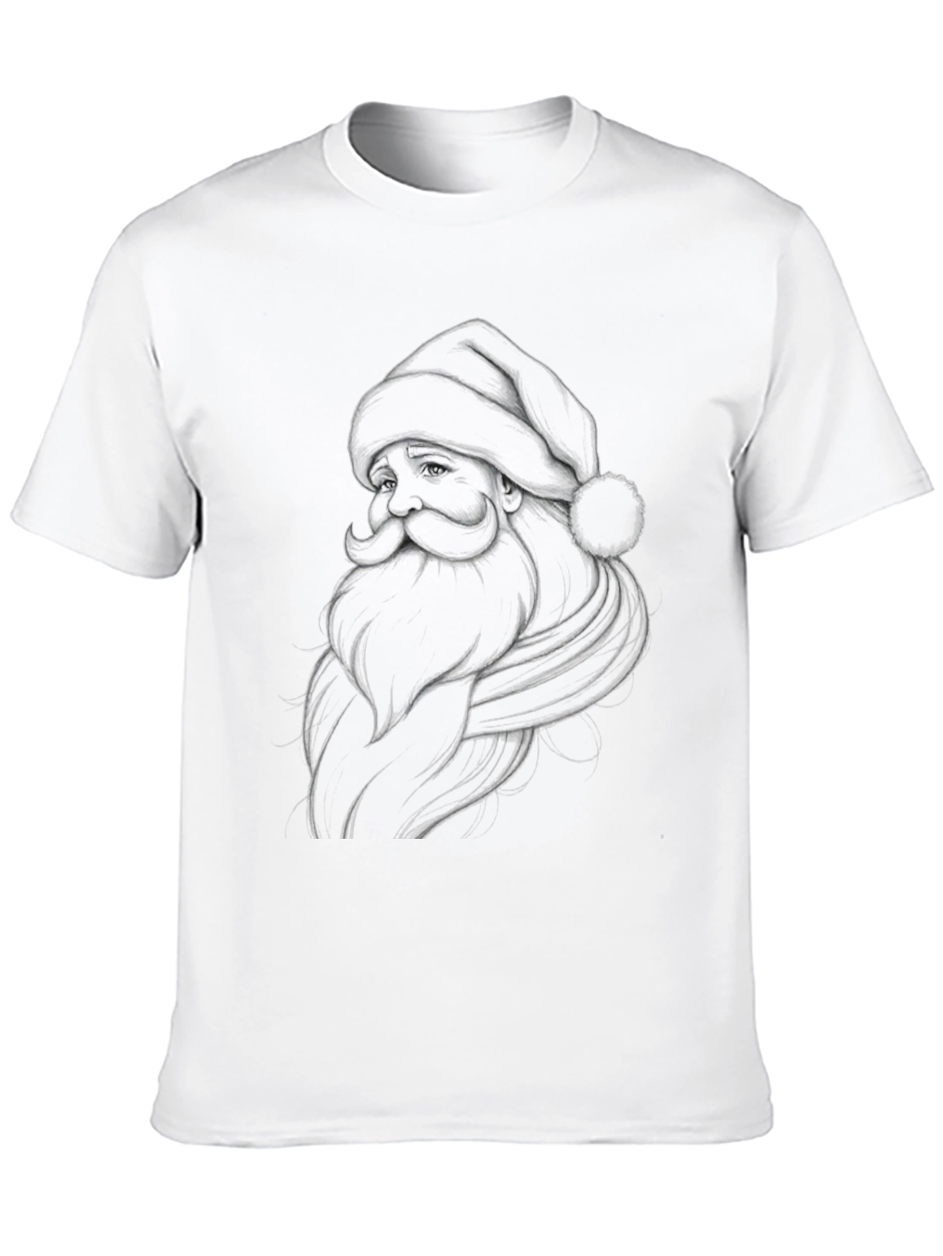 Santa Sketch Graphic Black T-Shirt