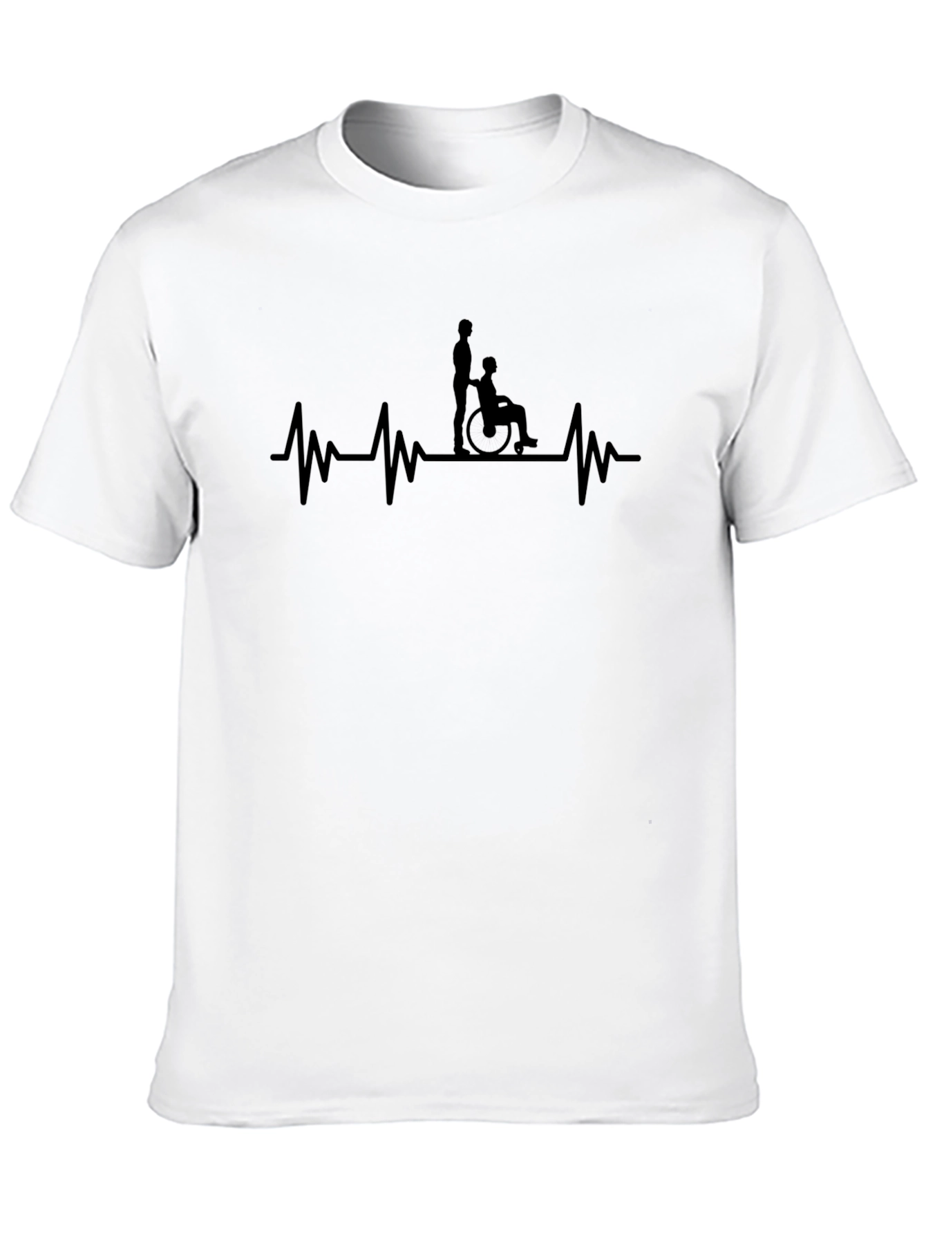 Black Heartbeat Wheelchair T-Shirt
