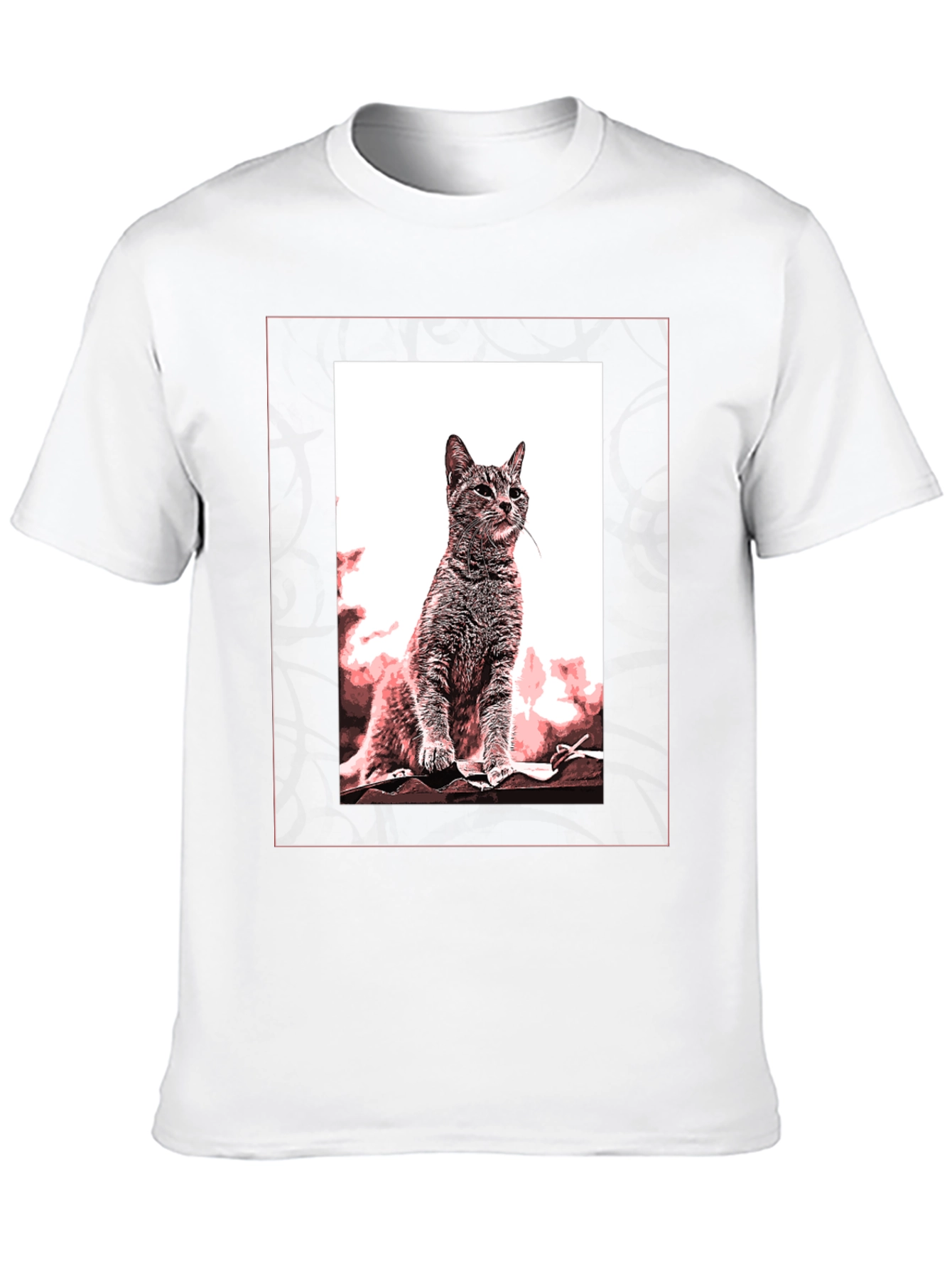Cat Art Graphic Black T-Shirt