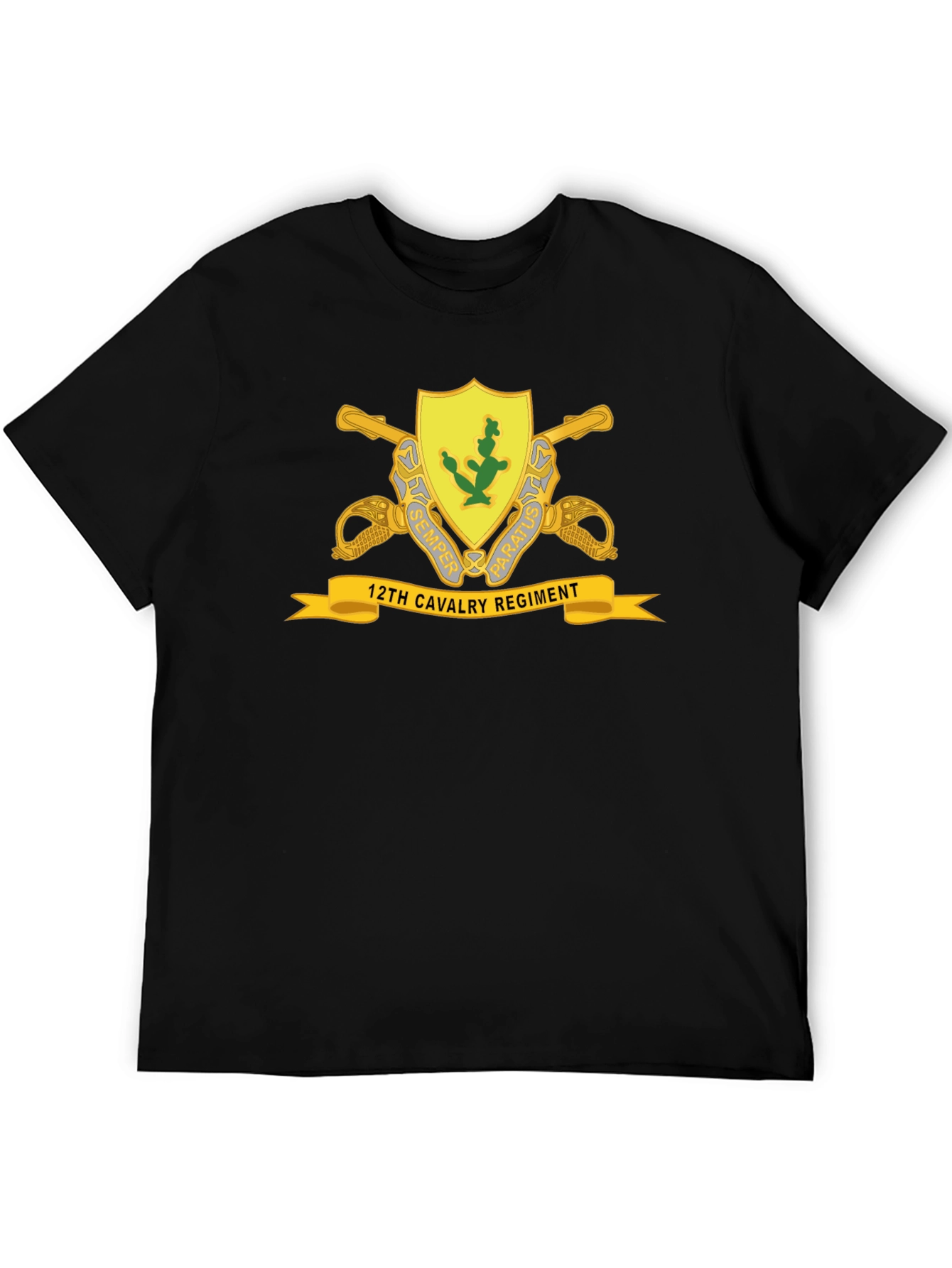 12th Cavalry Regiment Black T-Shirt