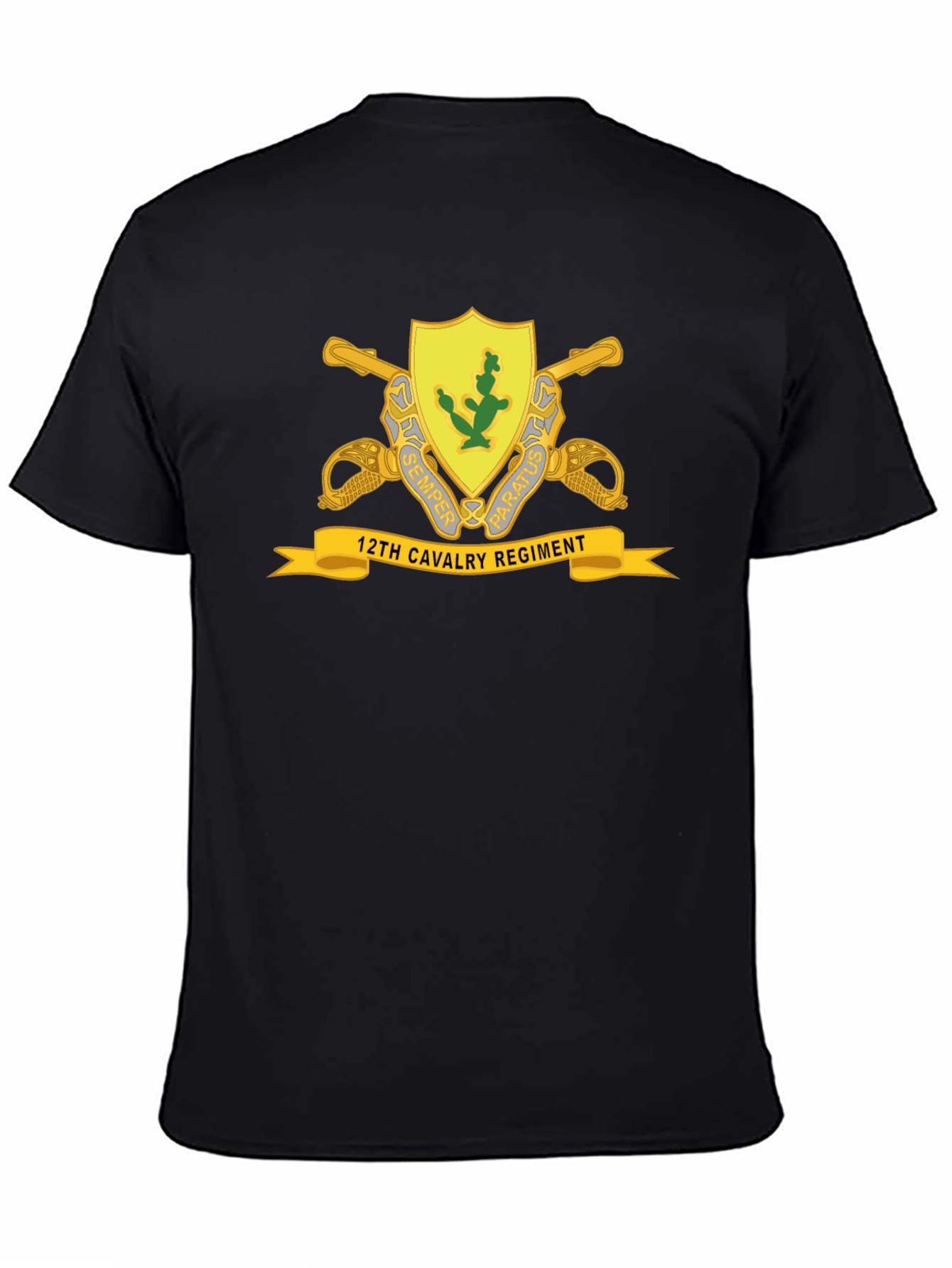 12th Cavalry Regiment Black T-Shirt