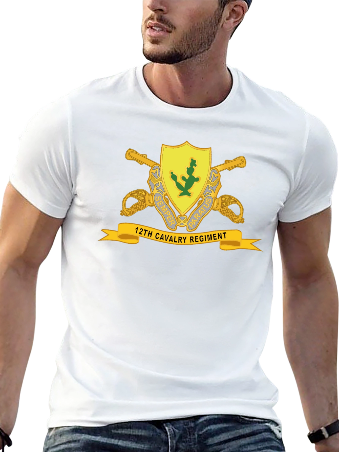 12th Cavalry Regiment Black T-Shirt