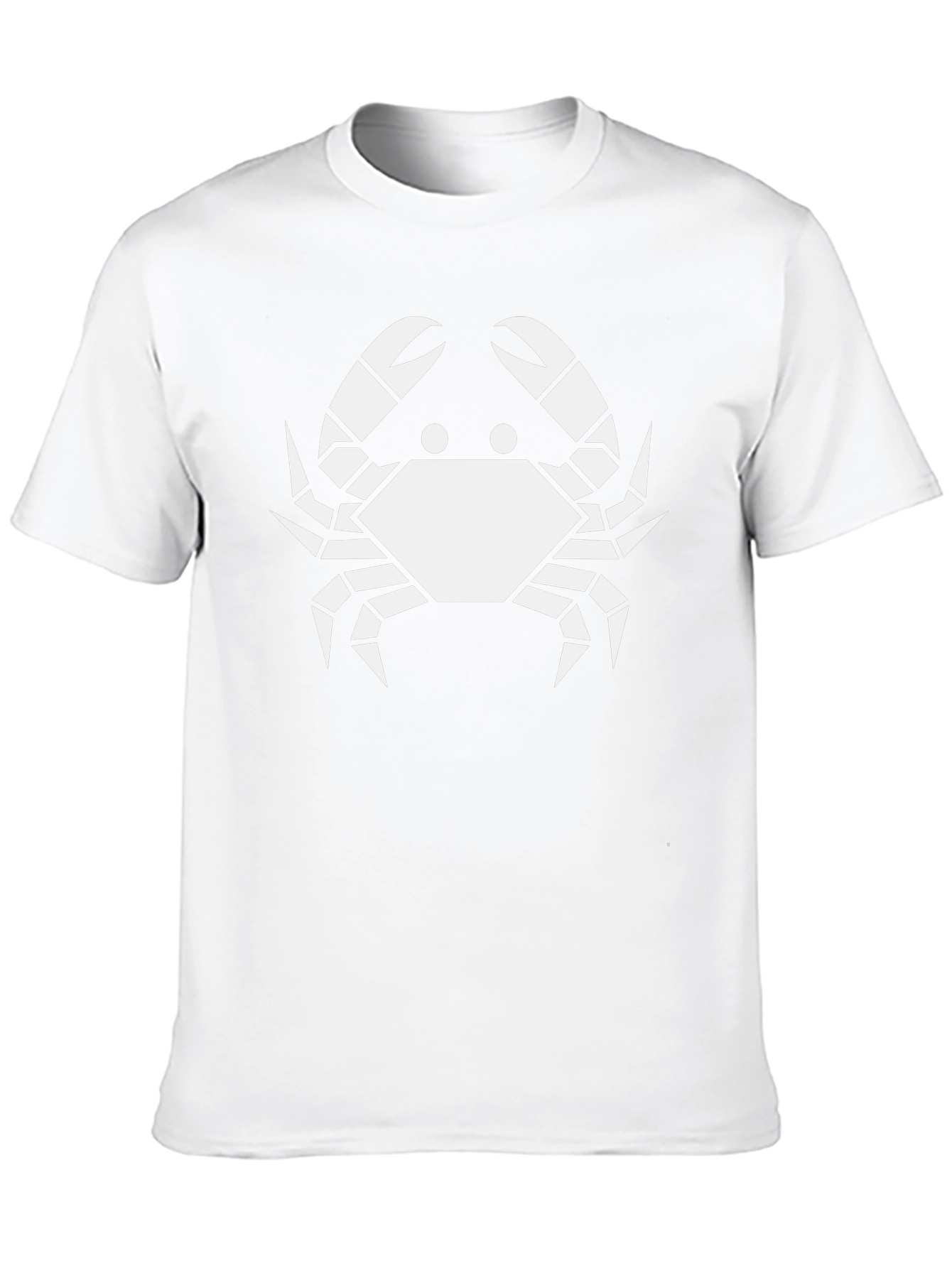 Geometric Crab Graphic Tee - Black Cotton T-Shirt