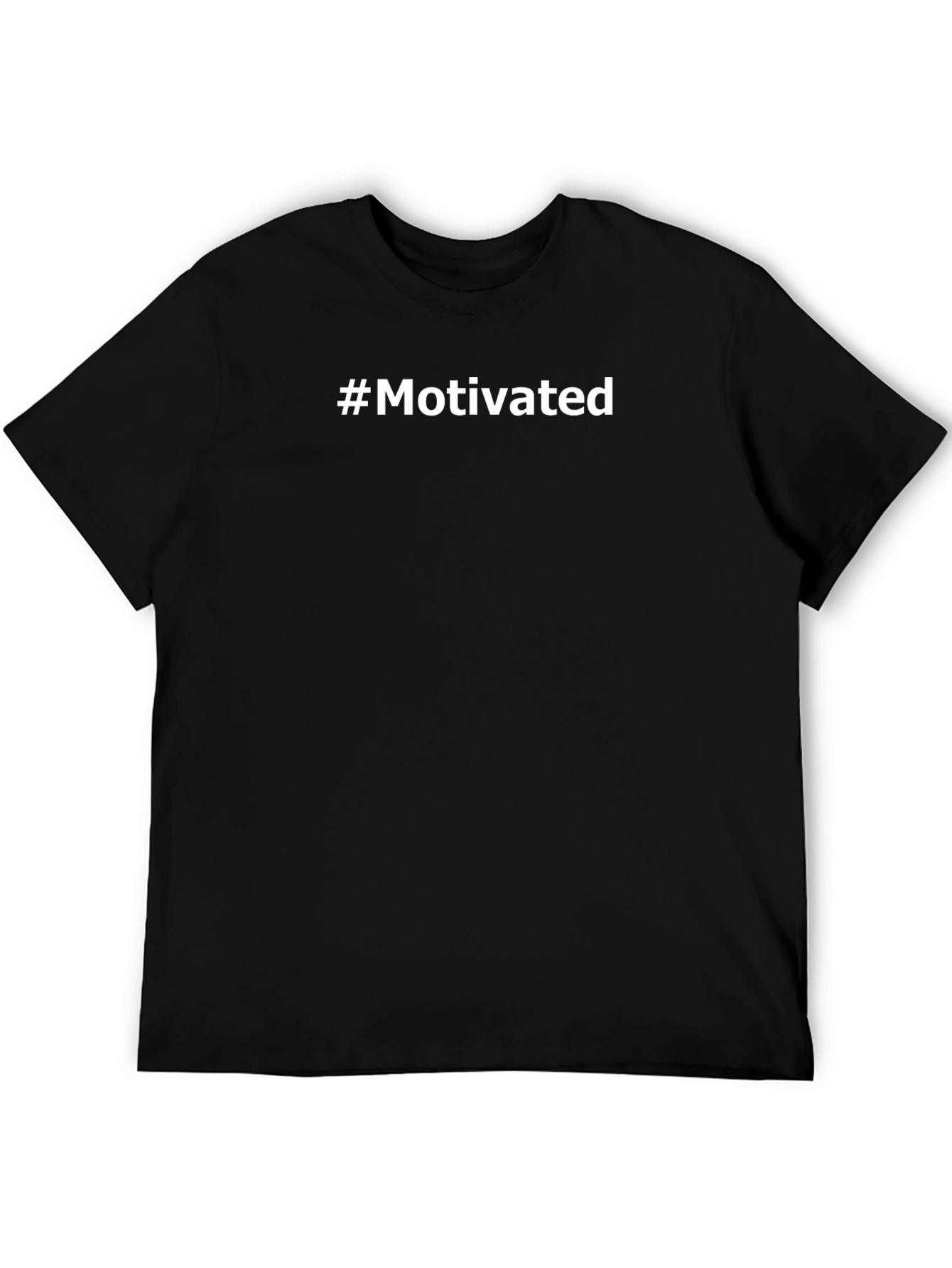 #Motivated Black T-Shirt - Inspirational Graphic Tee