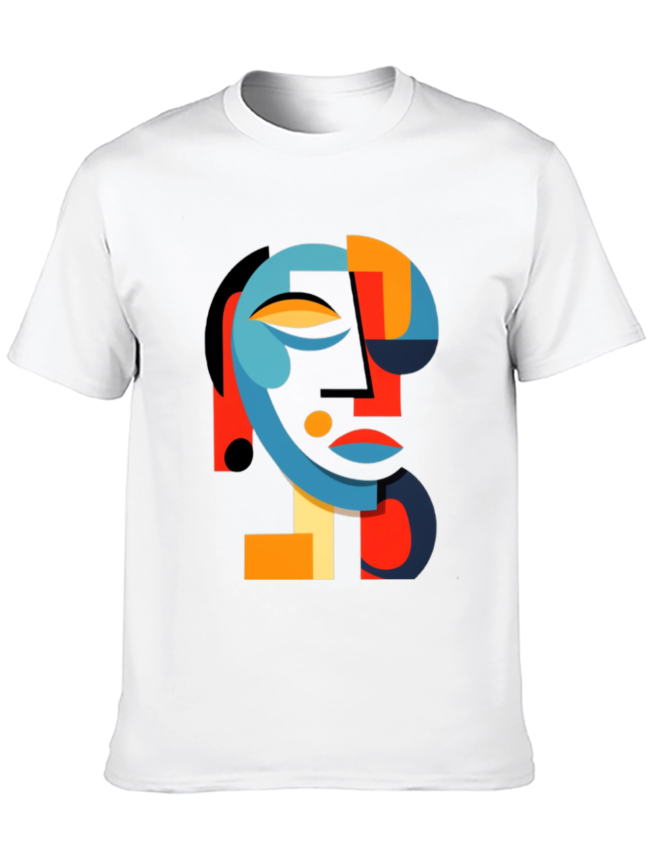 Abstract Face Graphic Black Tee