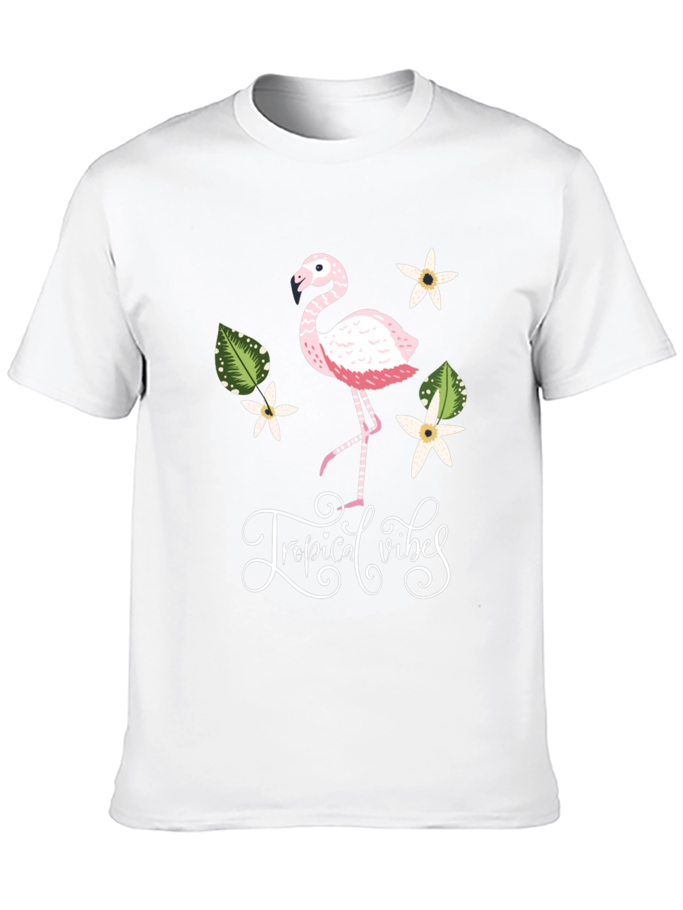 Tropical Vibes Flamingo Graphic T-Shirt