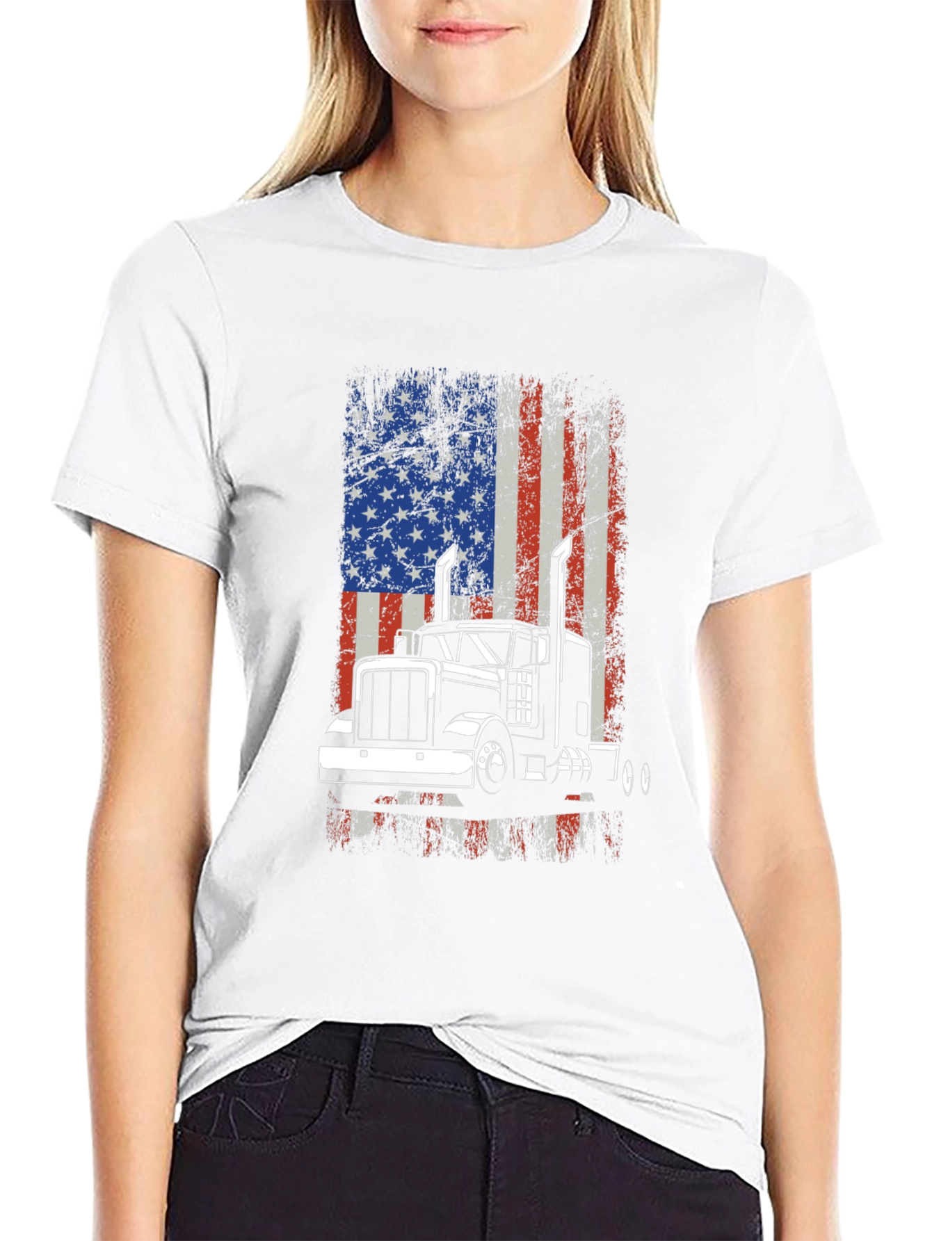 American Trucker Flag Graphic T-Shirt