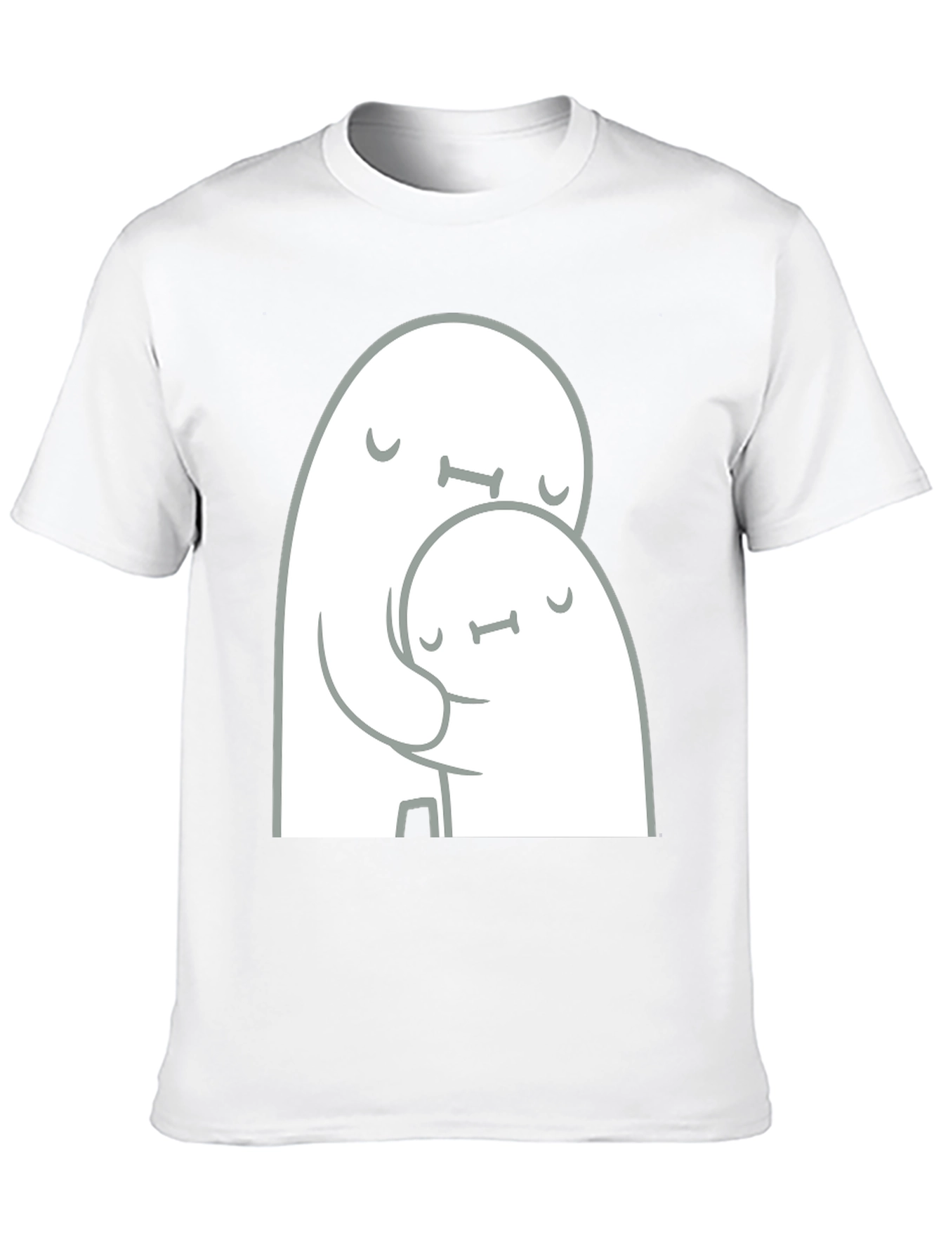 Cute Ghost Hug Black T-Shirt